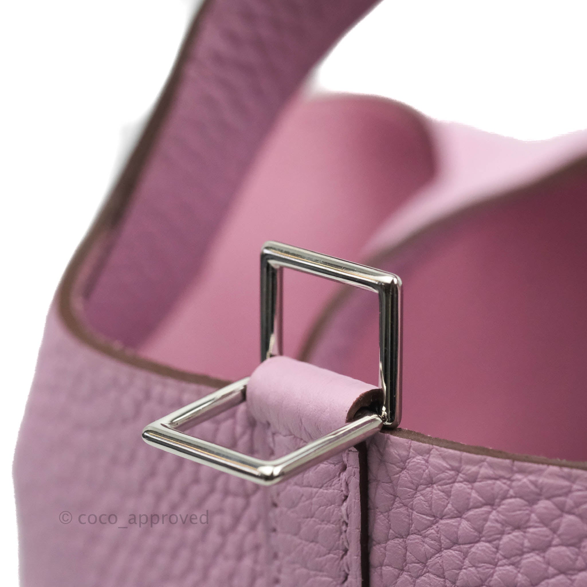 Hermès Micro Picotin Lock 14 Lucky Daisy Mauve Sylvestre Swift Palladium  For Sale at 1stDibs