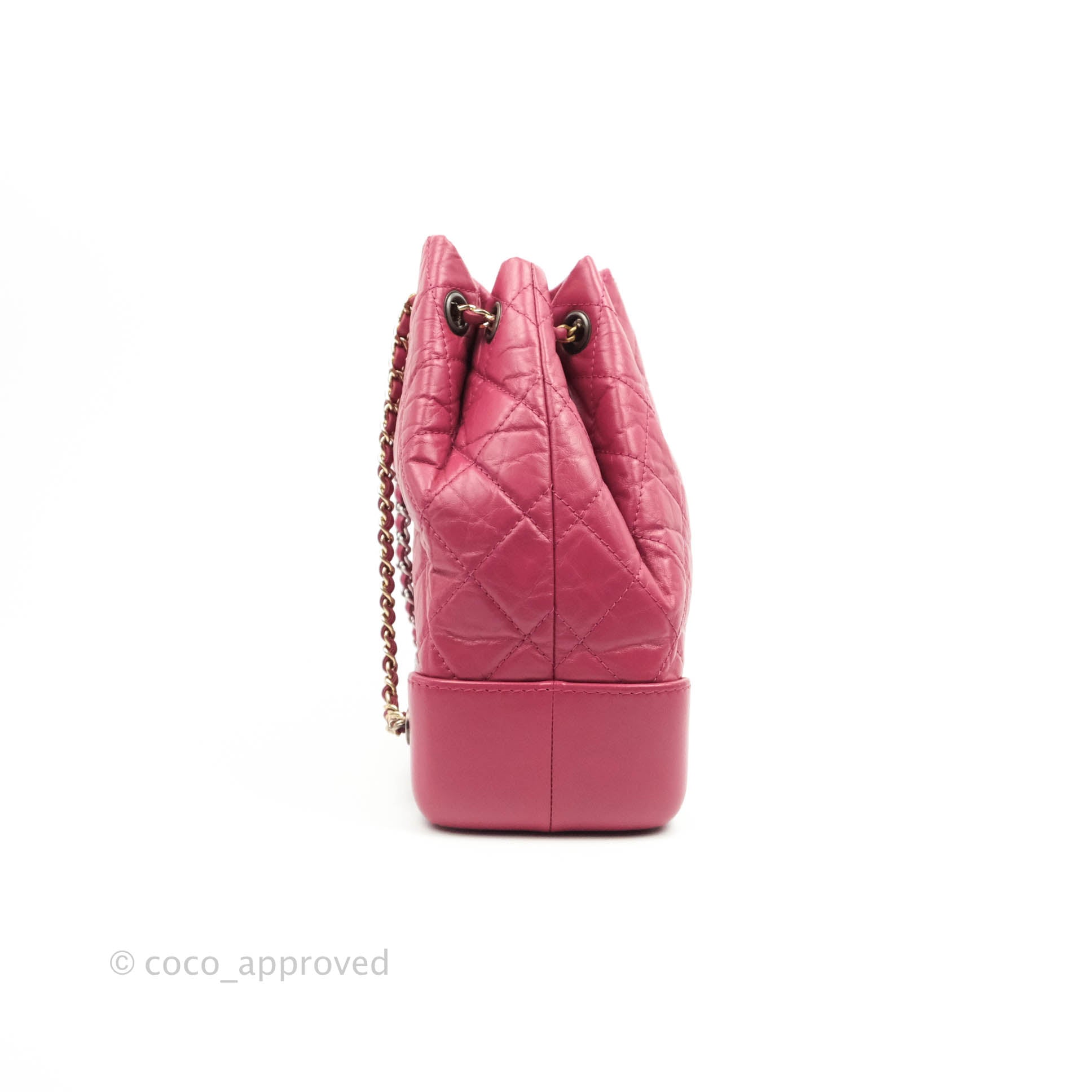 Chanel Gabrielle Backpack Quilted Calfskin Small Pink 46953105