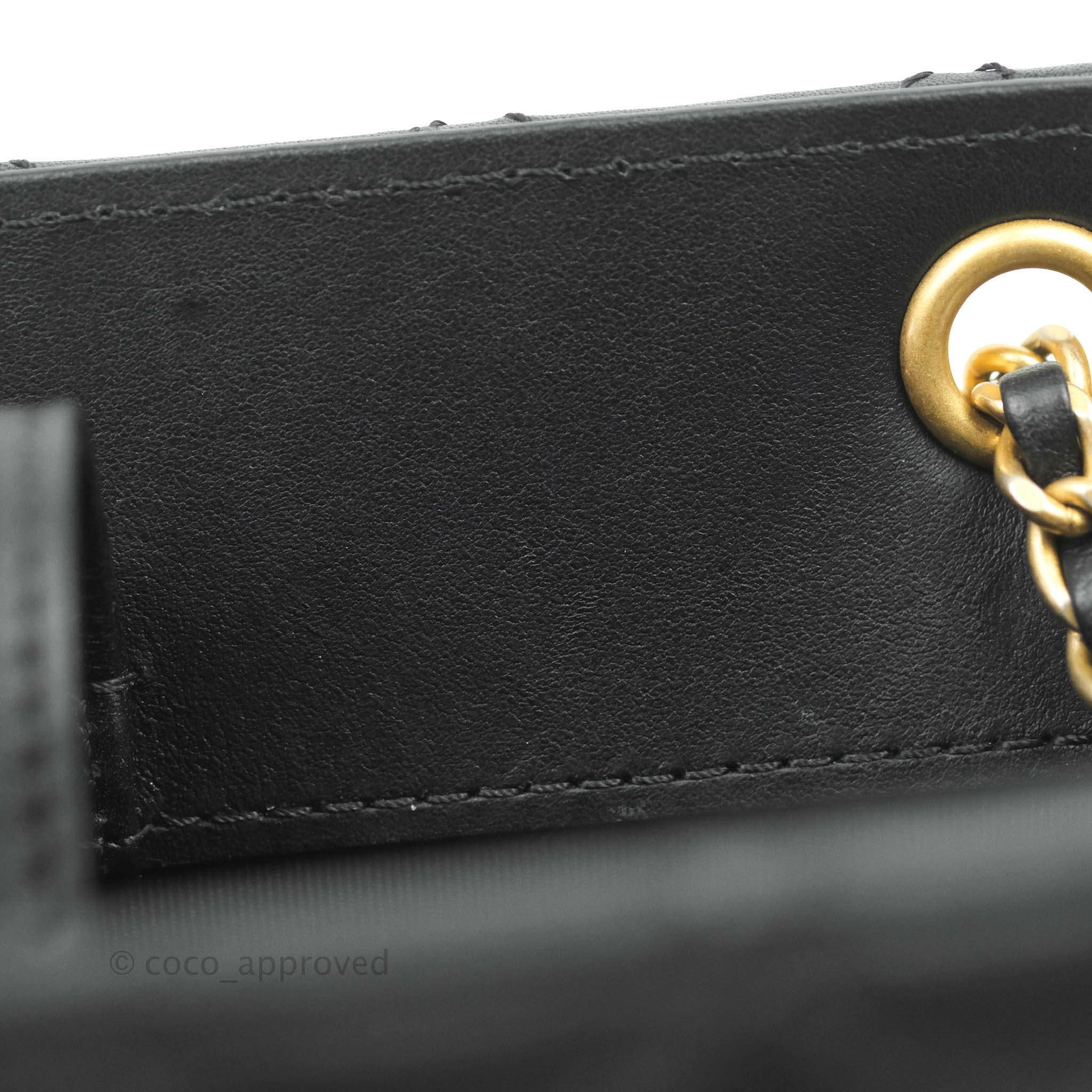 Chanel Small Accordion Tote Bag Black Calfskin Gold Hardware