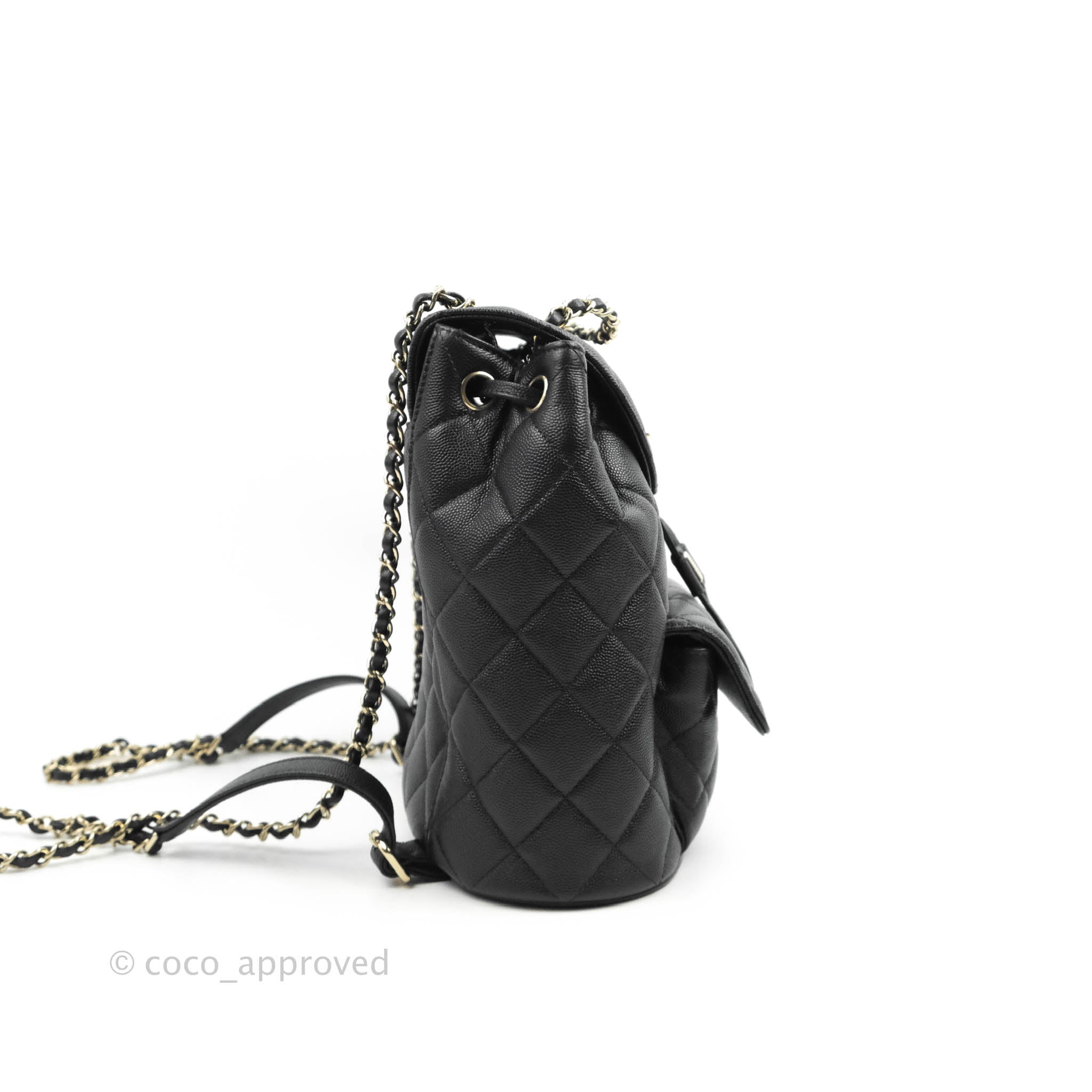 Chanel Quilted Black Caviar Duma Backpack Bag Gold Hardware 20C – Coco  Approved Studio