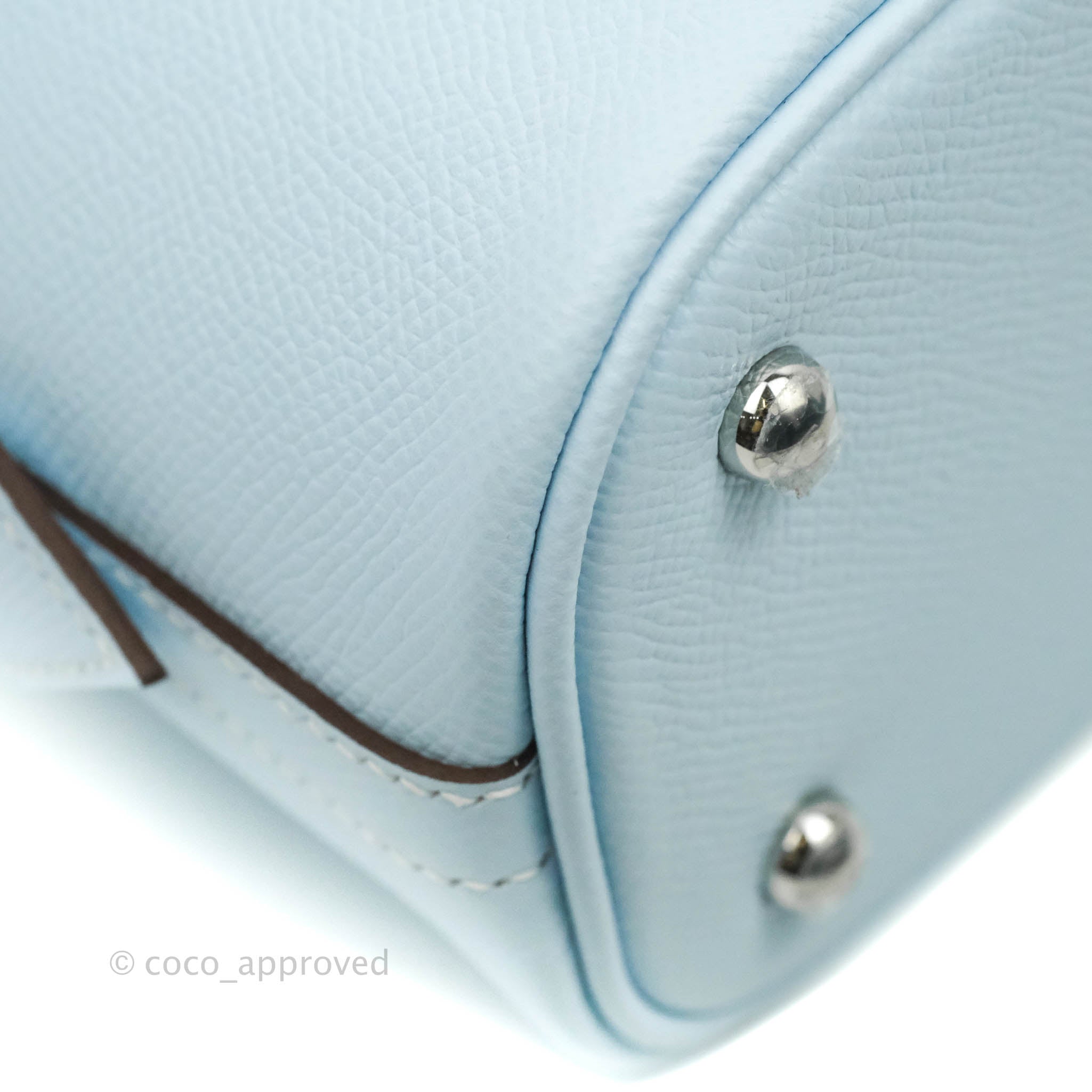 Hermes Paris Bombay Teal Blue Leather Bag Auction