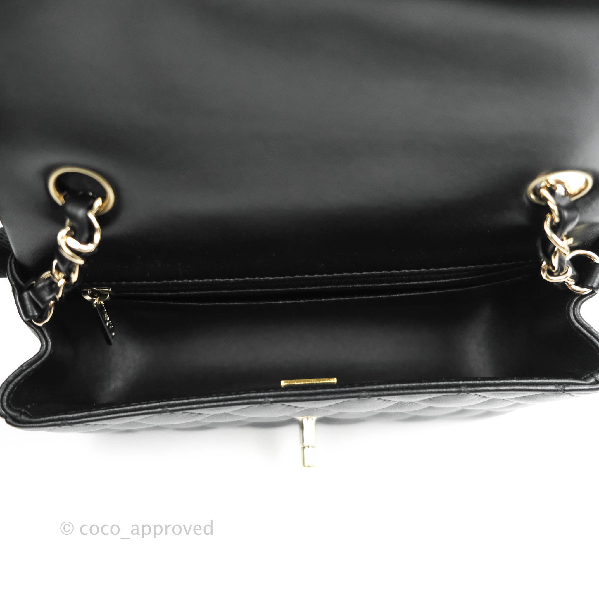 Chanel Classic Mini Rectangular Flap Black Lambskin Gold
