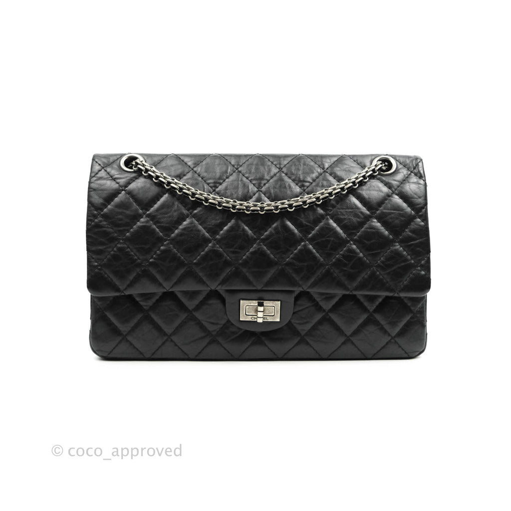 Chanel Quilted Reissue 226 Flap Black Aged Calfskin Ruthenium Hardware