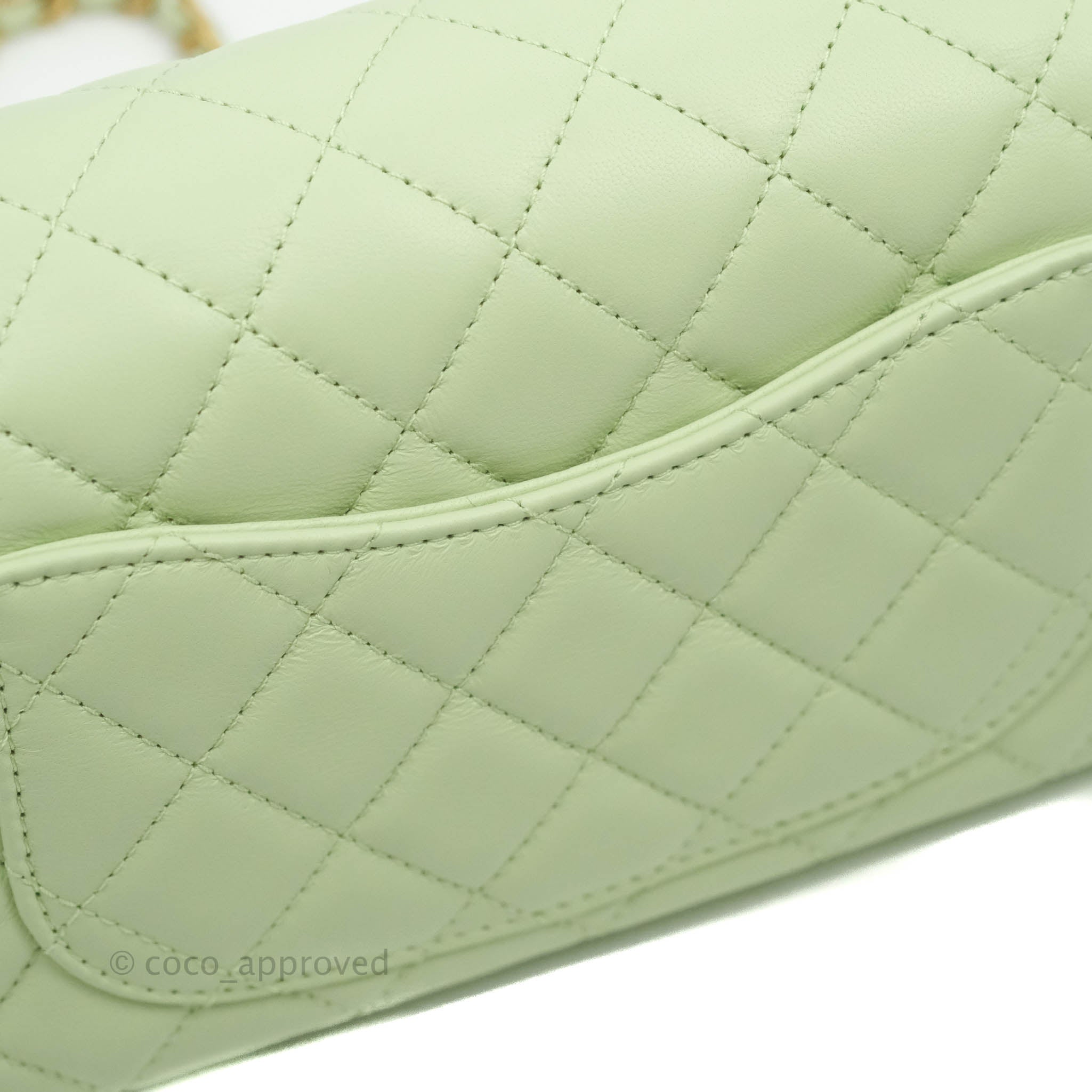 Chanel Mini Rectangular Pearl Crush Avocado Green Lambskin Aged Gold H –  Coco Approved Studio