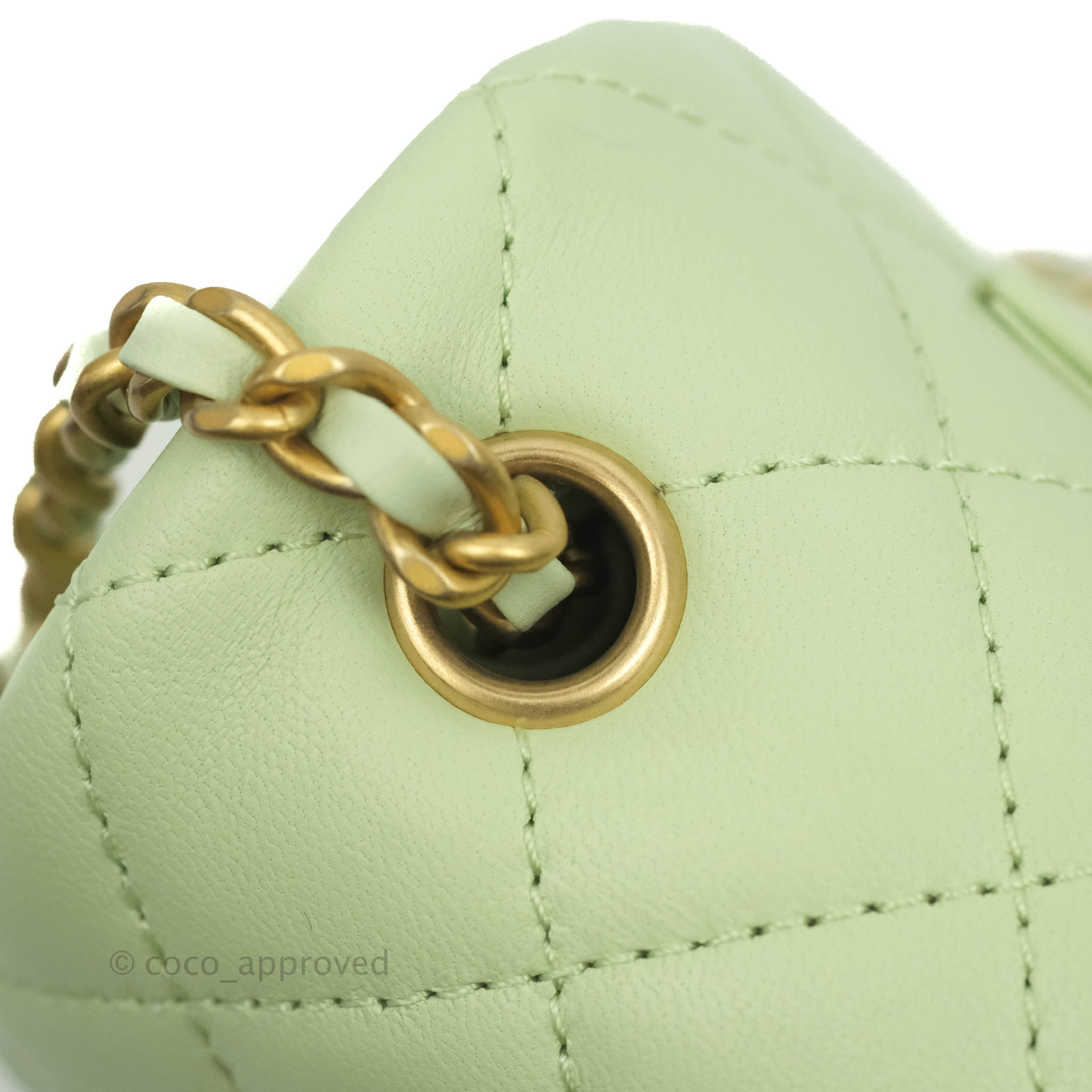 Chanel Mini Rectangular Pearl Crush Avocado Green Lambskin Aged