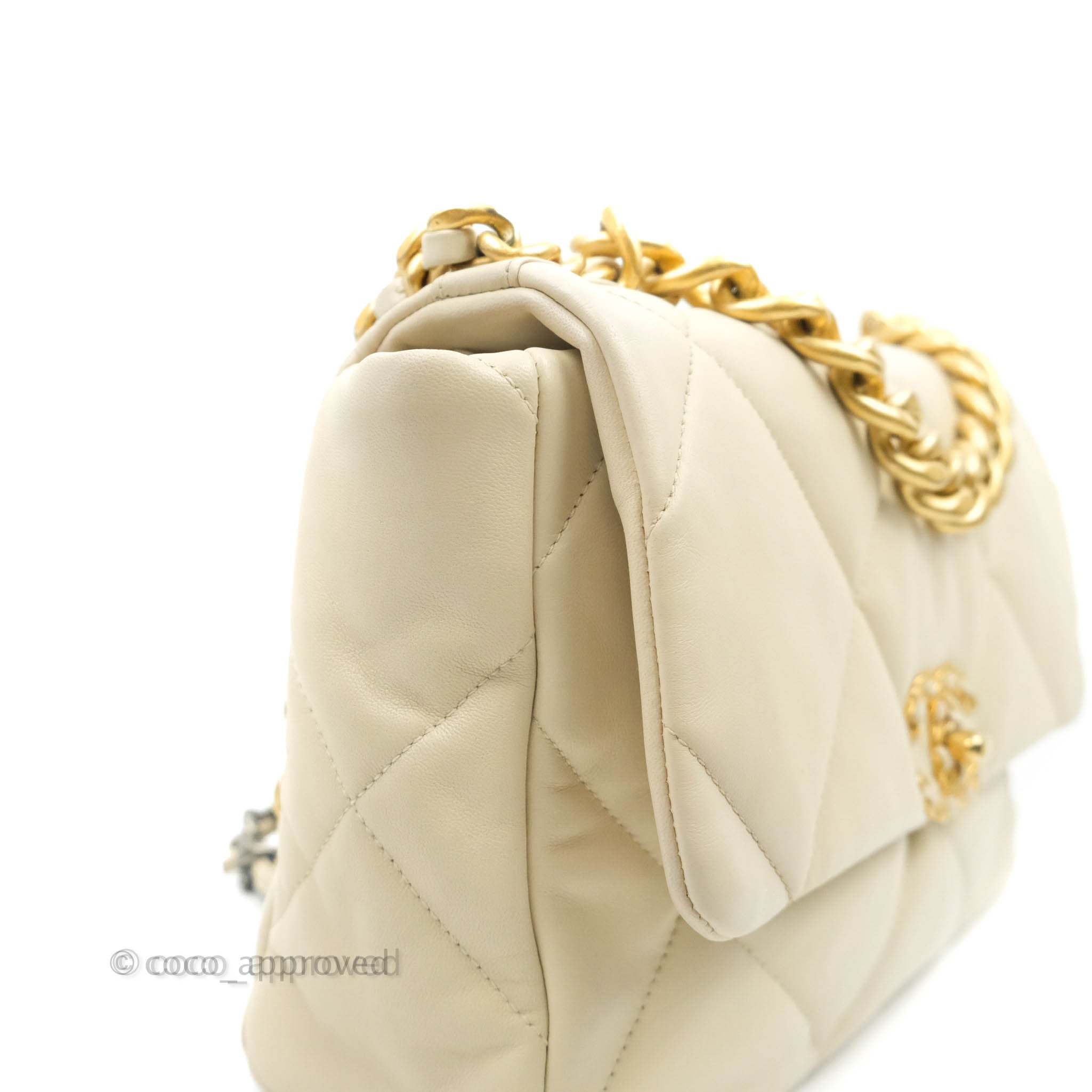 Chanel Medium 19 Flap Bag Beige Calfskin Mixed Hardware in 2023