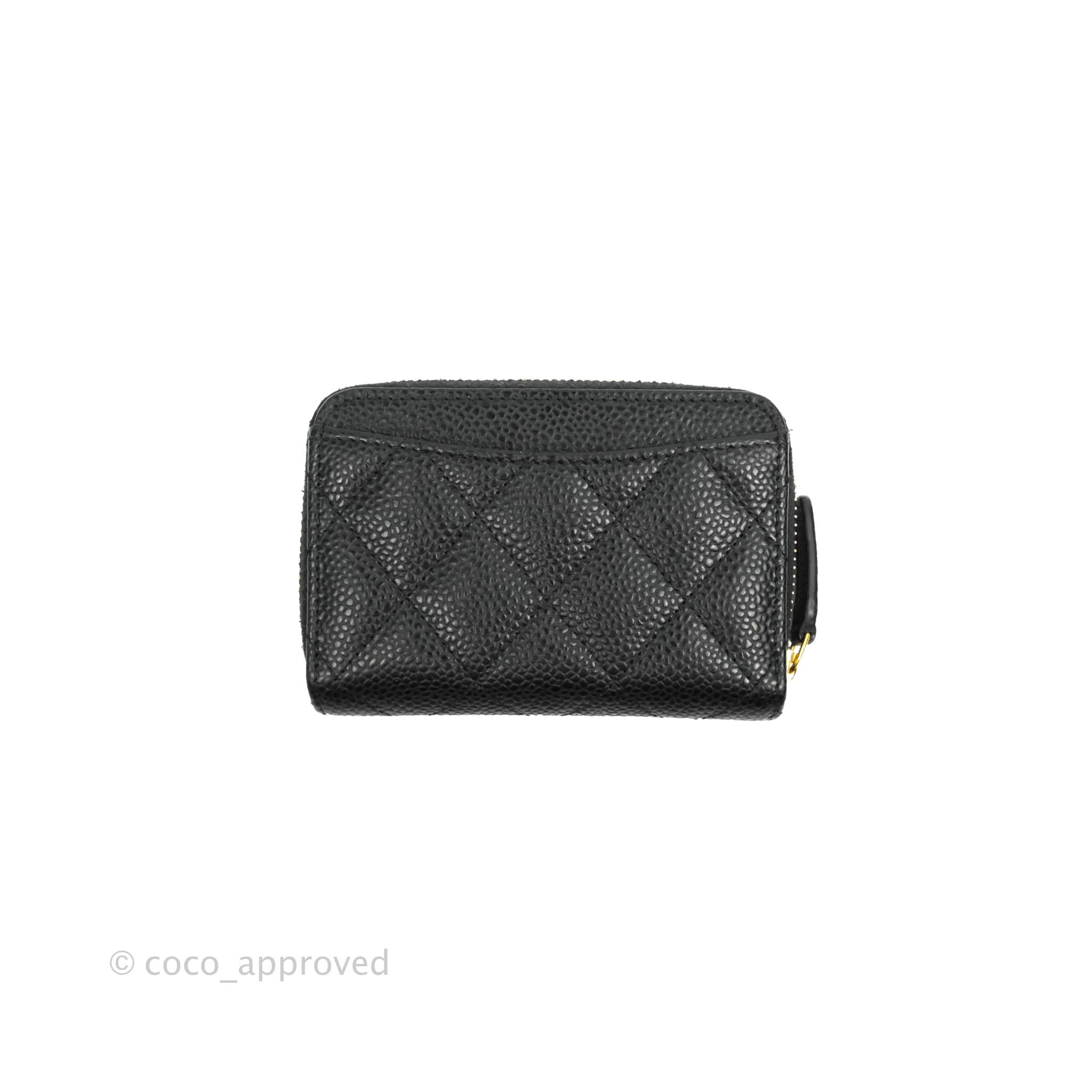 CHANEL Caviar Quilted Striated CC Zip Coin Purse White 1282002
