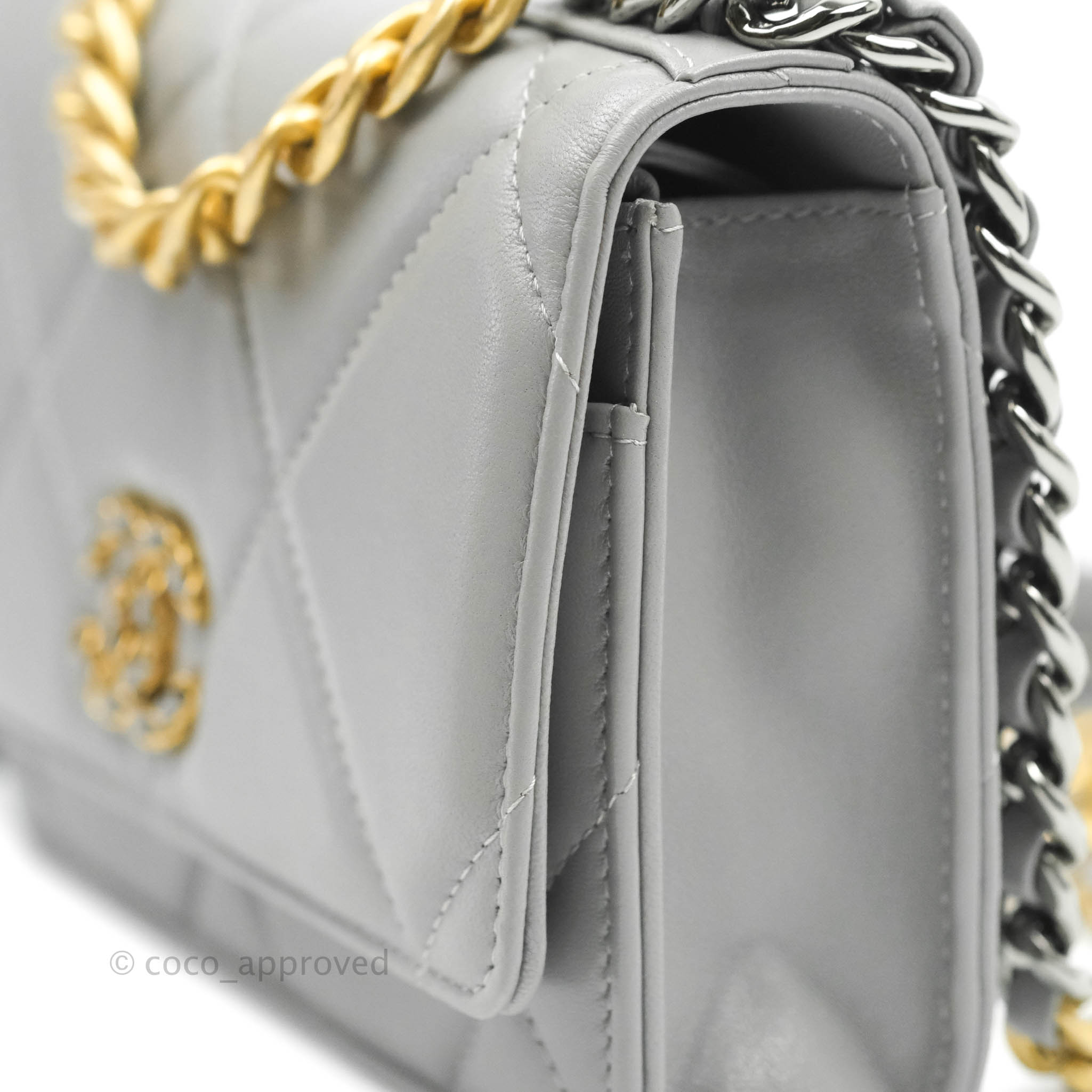 Chanel 19 Wallet on Chain WOC Grey Lambskin Mixed Hardware – Coco