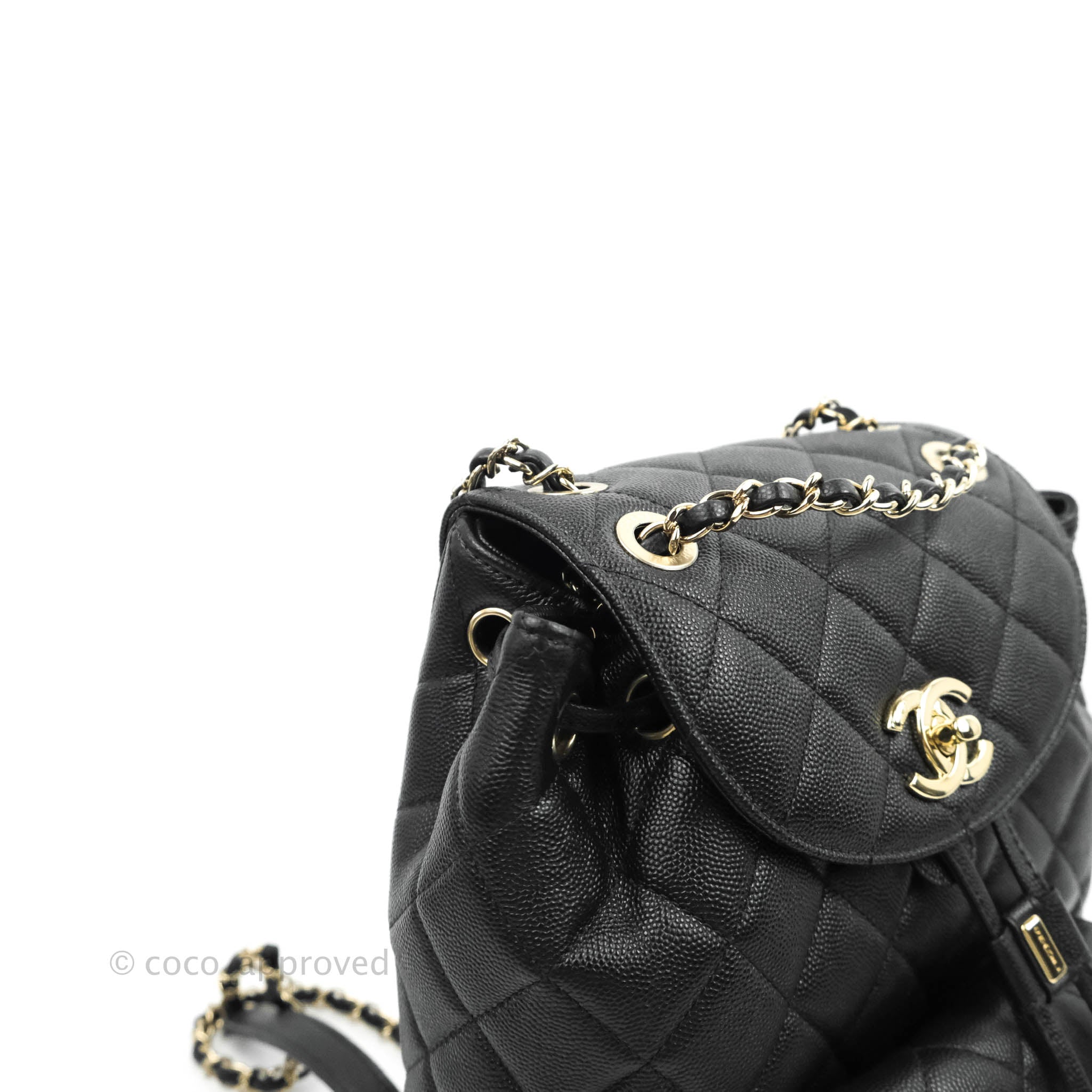 chanel silver backpack purse