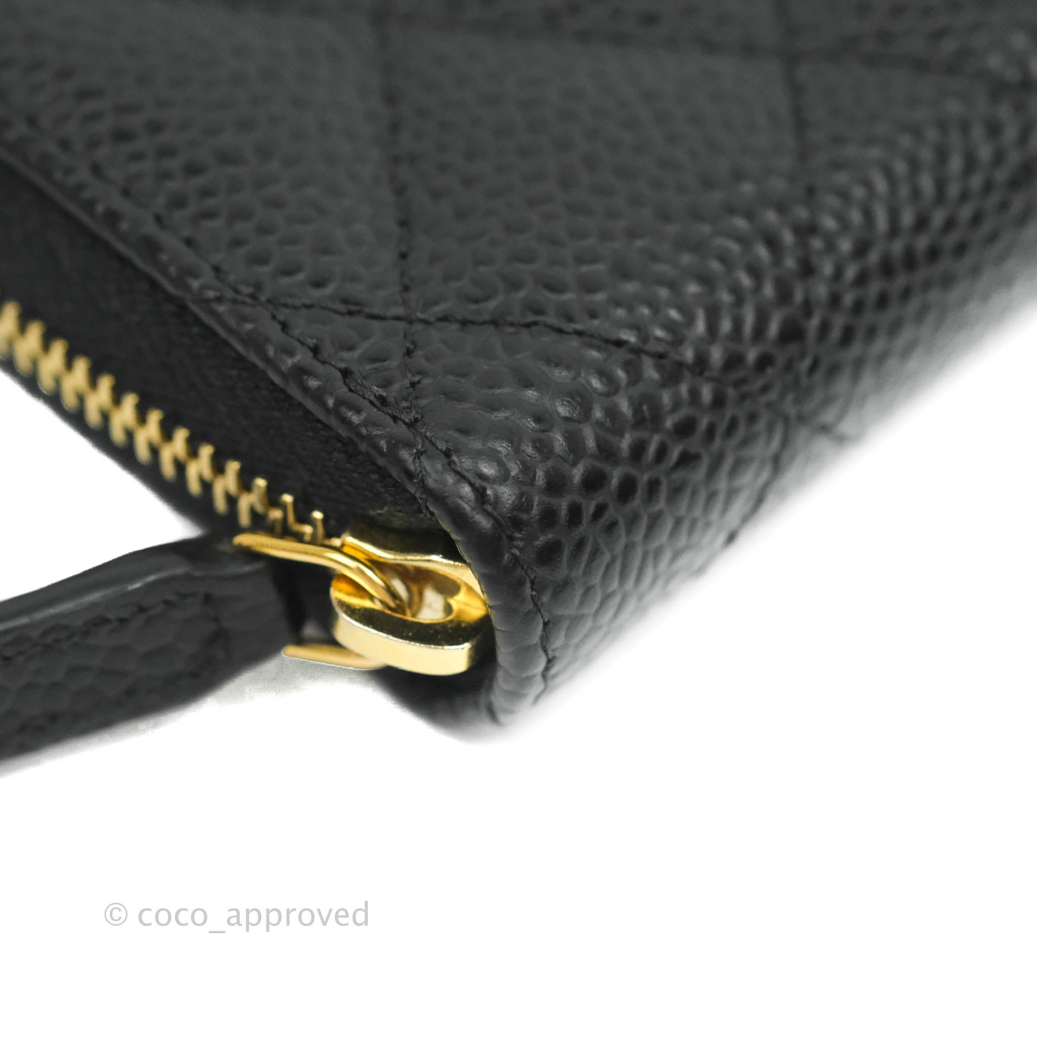 Chanel Beige Caviar 'CC' Zip-Around Coin Purse Q6A1VK0FIB000