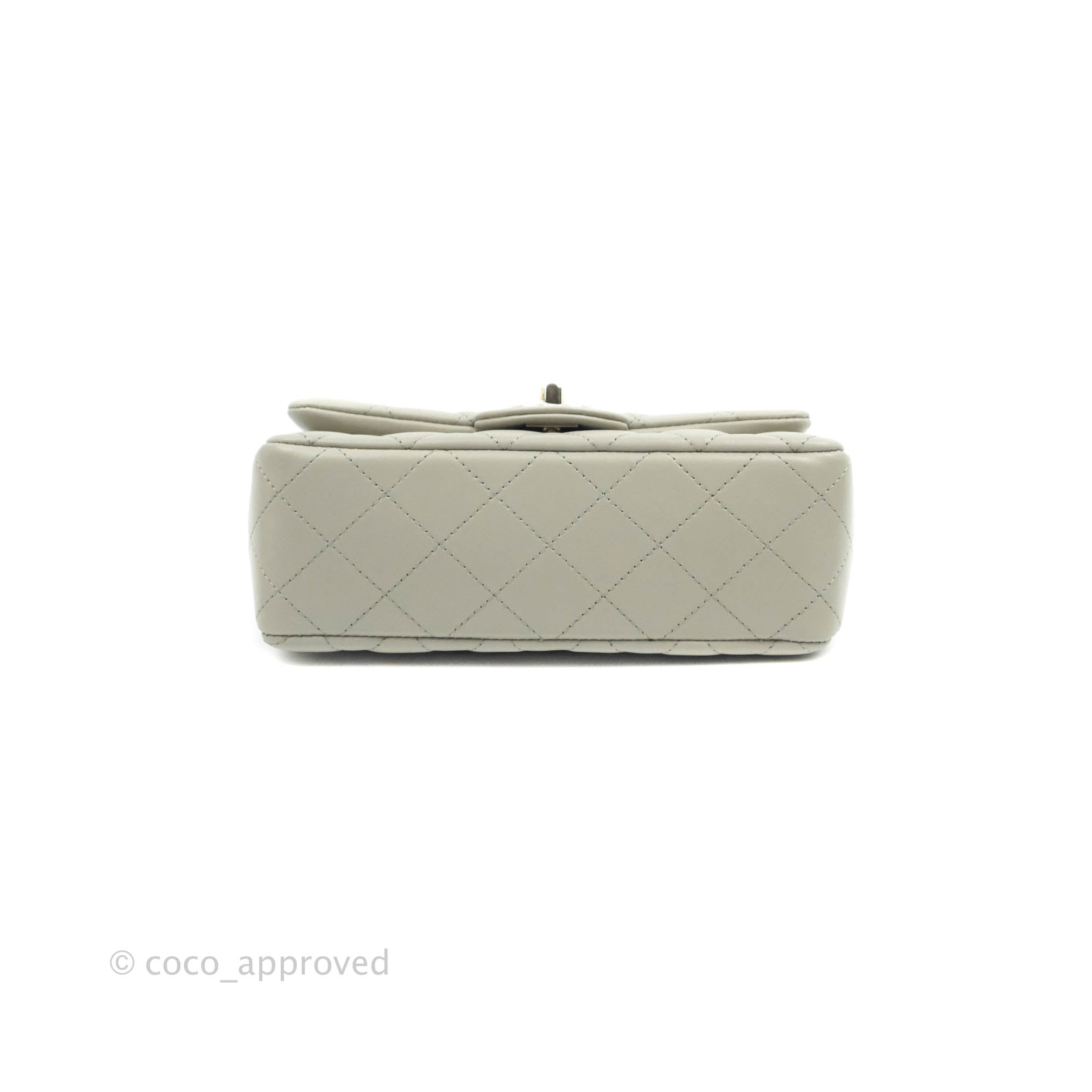 Chanel Classic Mini Rectangular, Grey Lambskin with Gold Hardware, Preowned  in Box WA001 - Julia Rose Boston