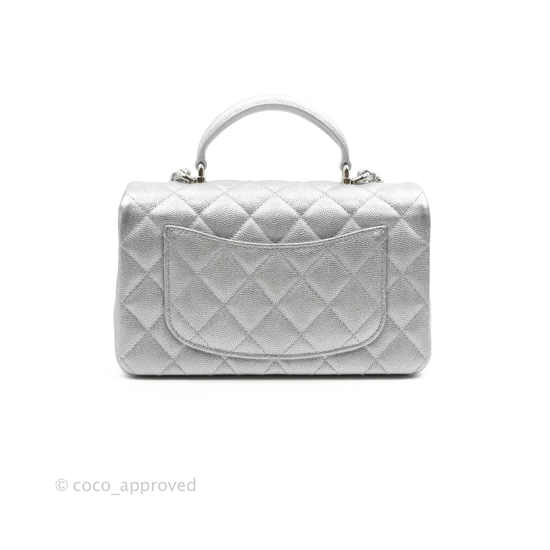 Chanel Caviar Quilted Extra Mini Coco Handle Flap Green - LVLENKA