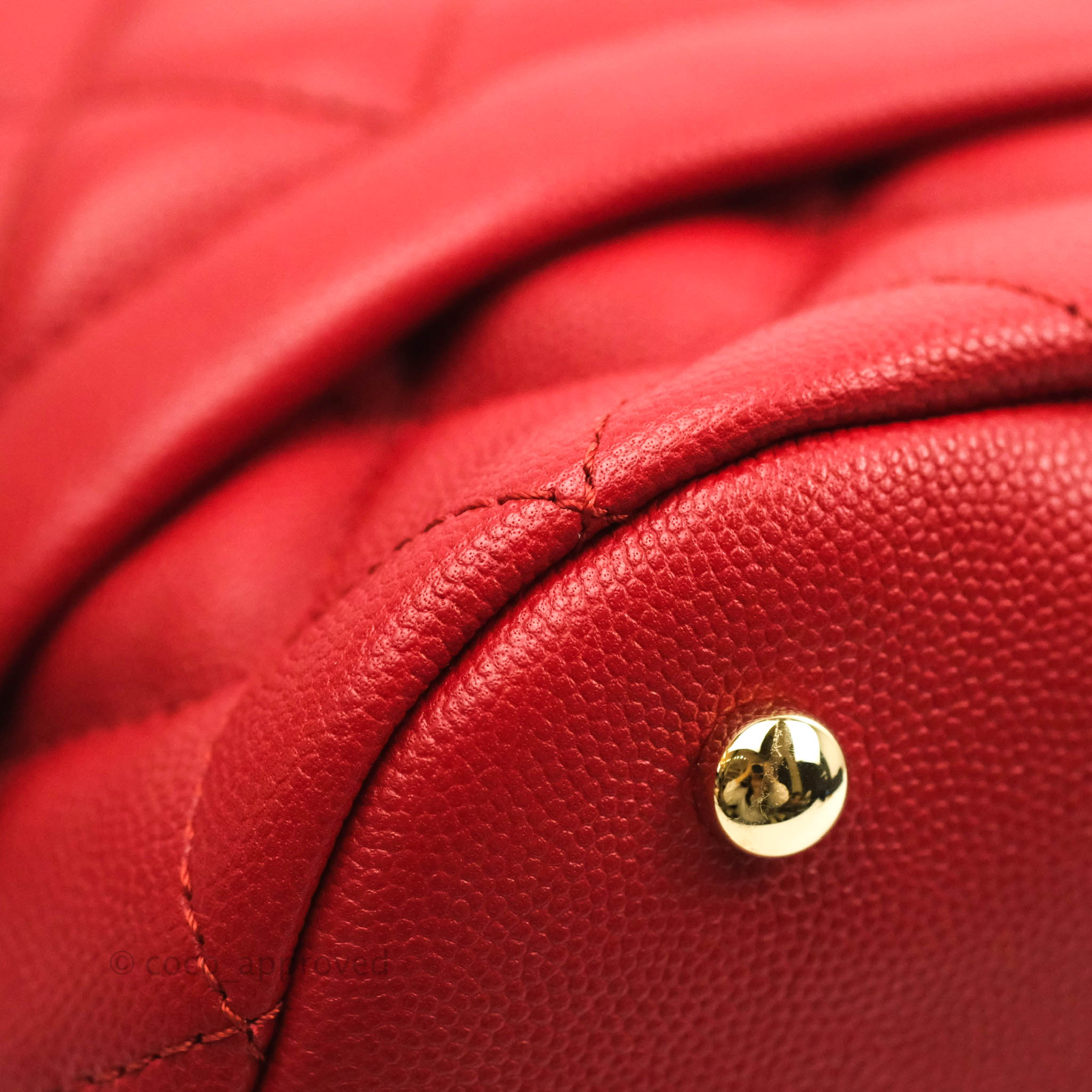 Chanel Medium Quilted Rolled Up Bucket Drawstring Bag Red Caviar Gold  Hardware