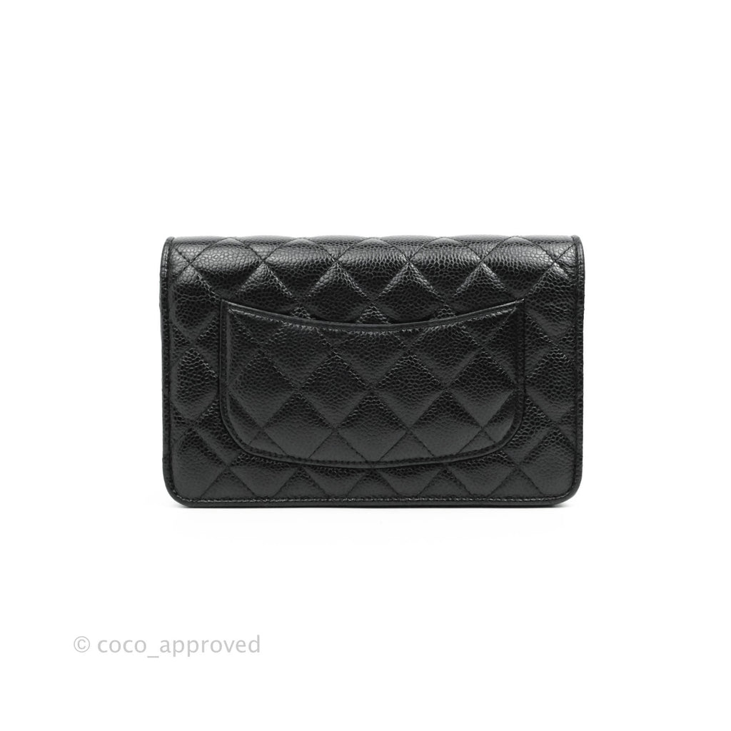 Chanel Quilted Wallet on Chain WOC Black Caviar Gold Hardware