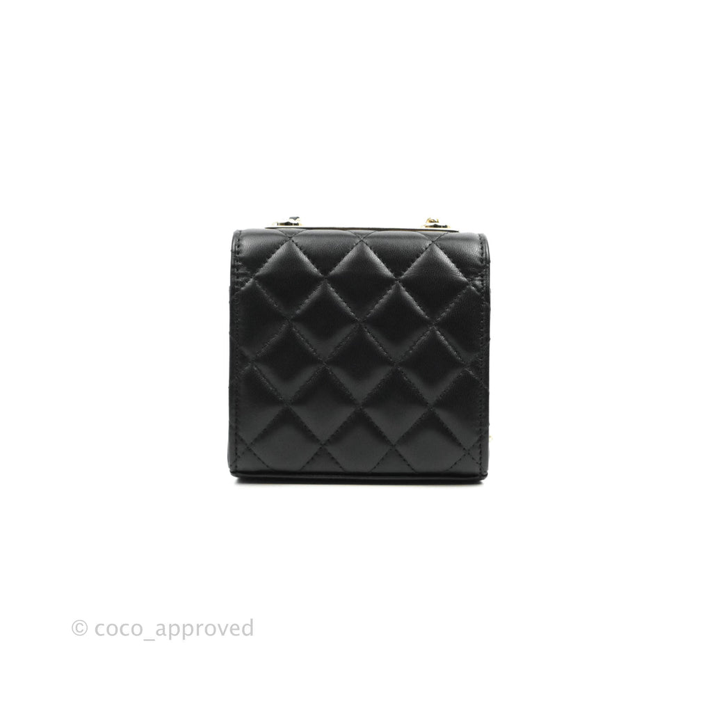 Chanel Small Quilted Trendy CC Clutch With Chain Black Lambskin Gold Hardware