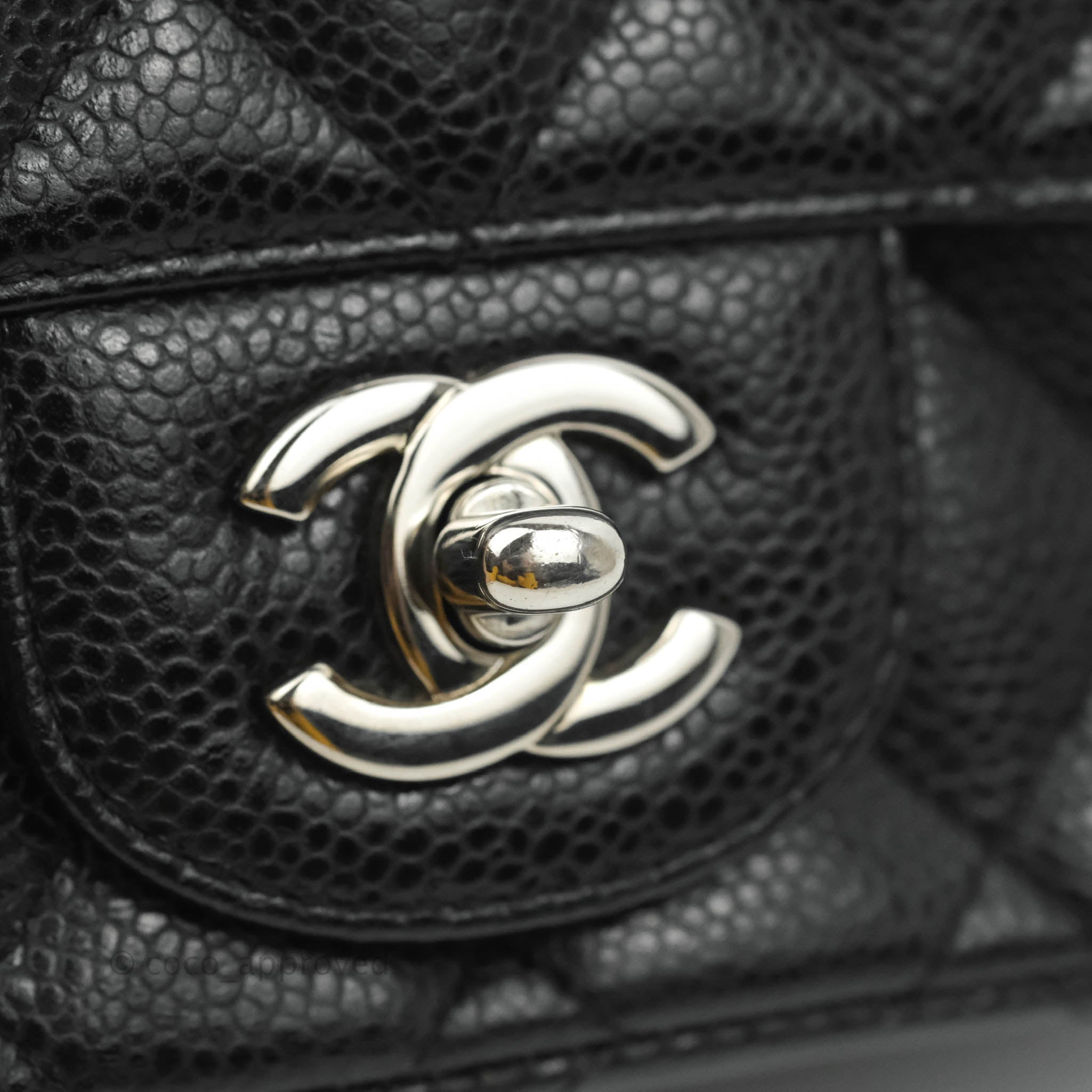 Chanel Mini Square Quilted Black Caviar Silver Hardware – Coco