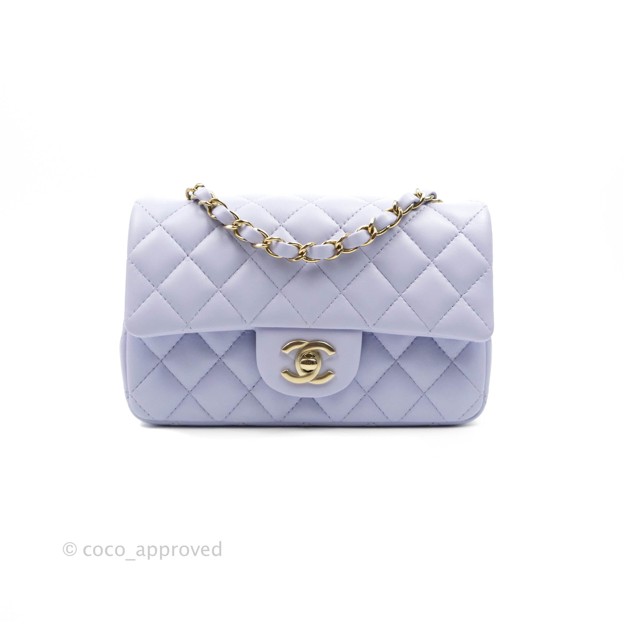 Chanel Quilted Mini Rectangular Lilac Lambskin Gold Hardware 21K – Coco  Approved Studio