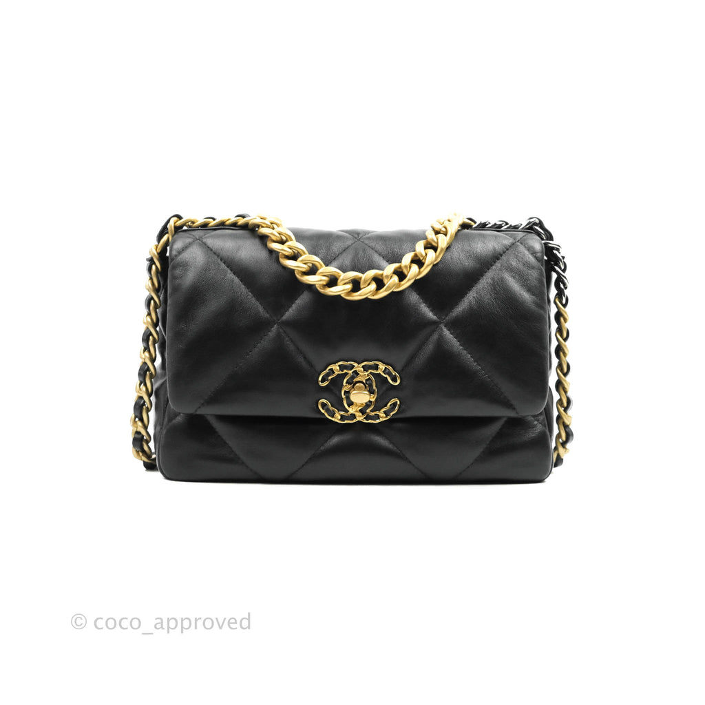 Chanel 19 Small Black Lambskin Mixed Hardware