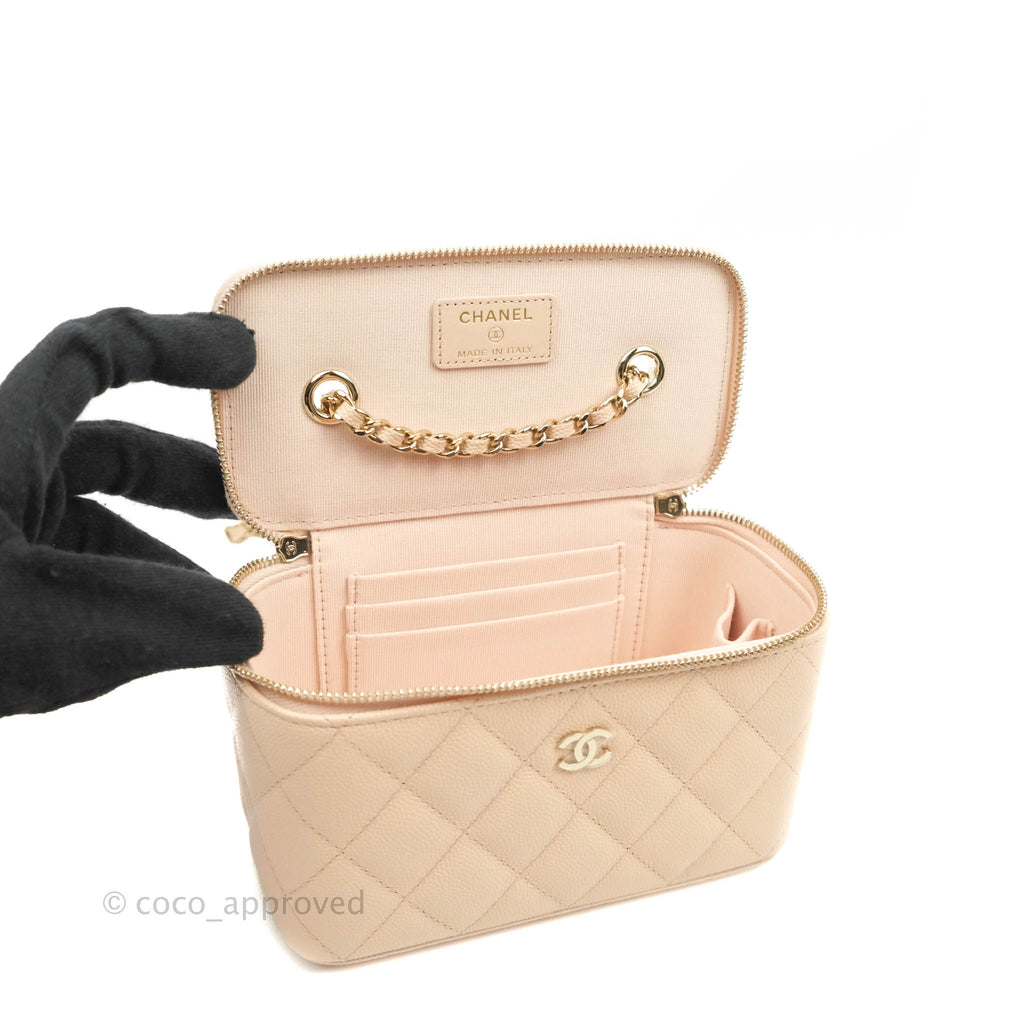 Chanel Classic Vanity Rectangular Light Pink Caviar Gold Hardware