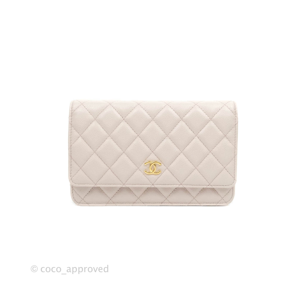 Chanel Quilted WOC Lilac Caviar CC Coco Chain Gold Hardware