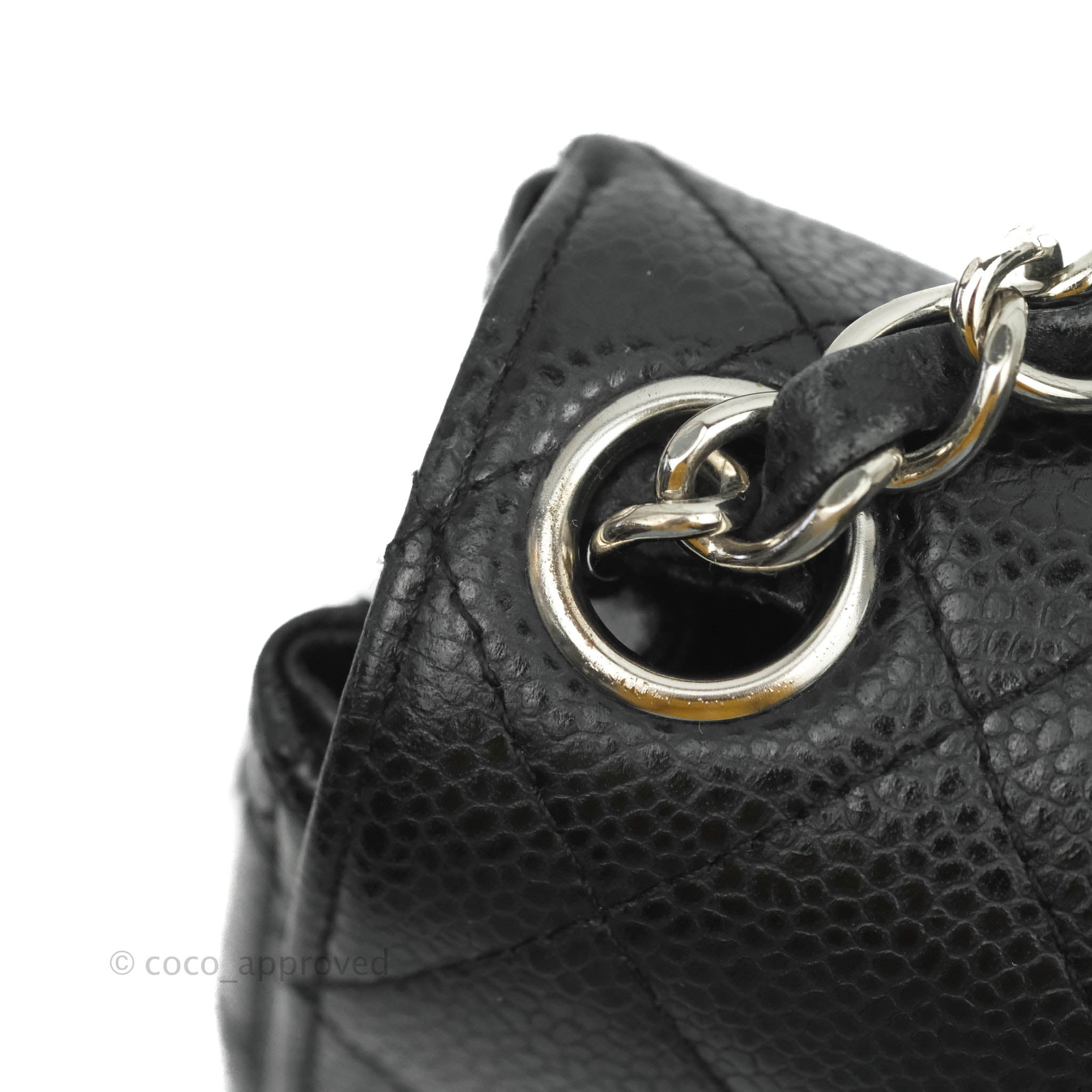 Chanel Mini Square Quilted Black Caviar Silver Hardware – Coco