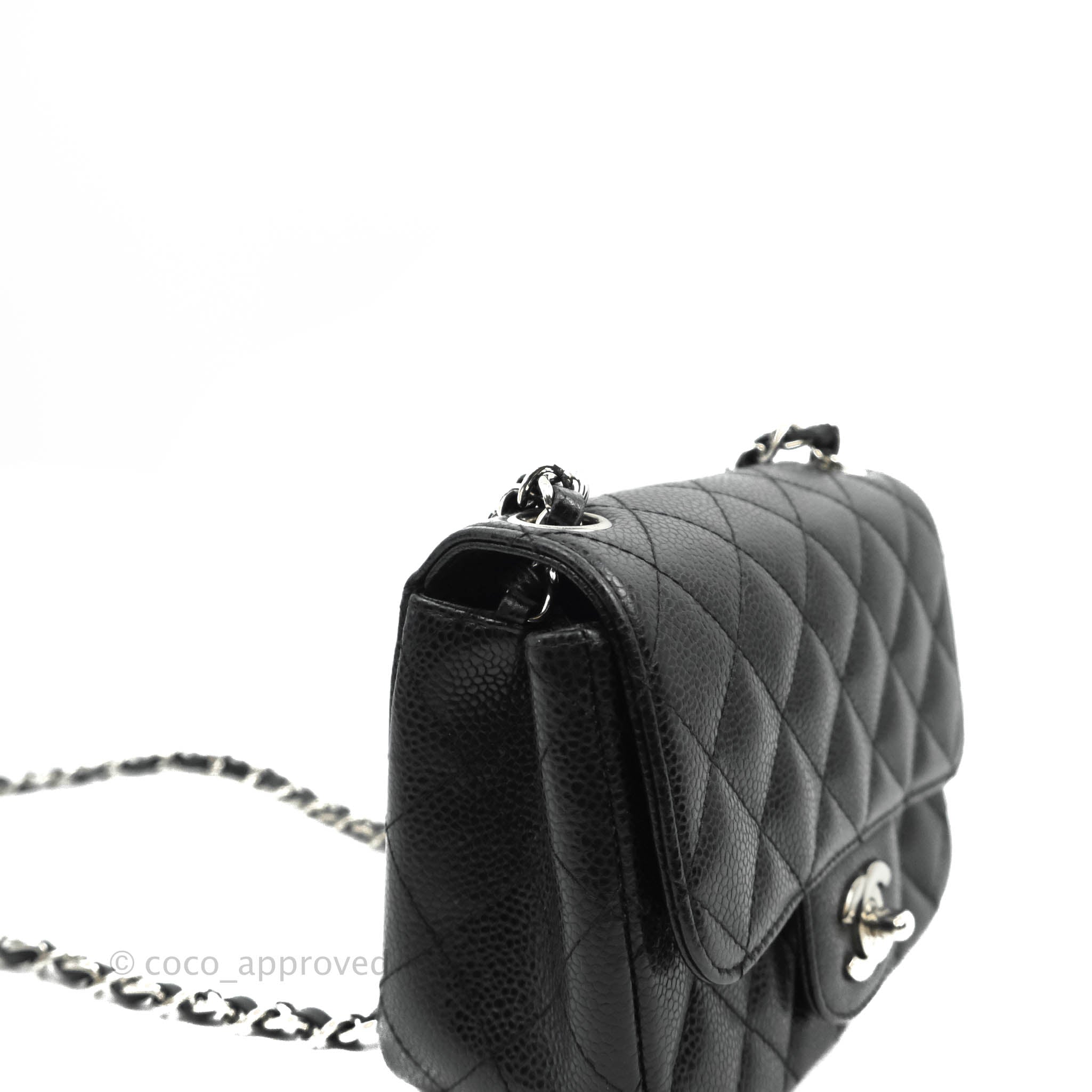 Chanel Quilted Mini O Case Black Caviar Silver Hardware – Coco