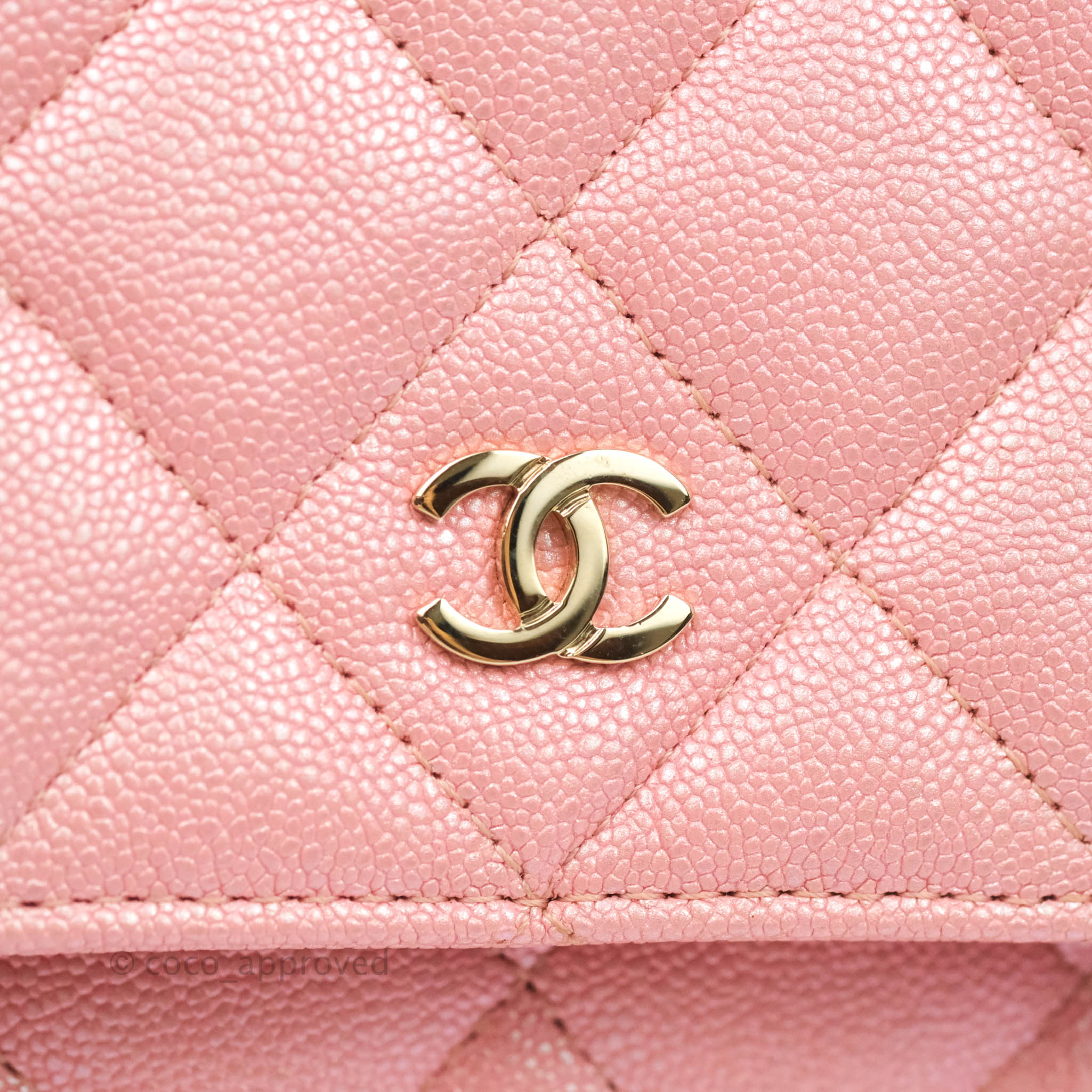 Chanel Quilted Wallet on Chain WOC Iridescent Pink Caviar Gold Hardwar – Coco  Approved Studio