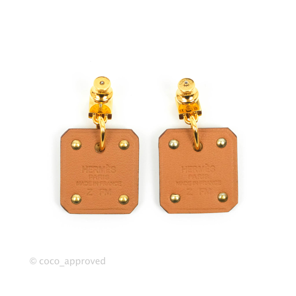 Hermès As De Coeur Drop Earrings Gold Swift Gold Hardware
