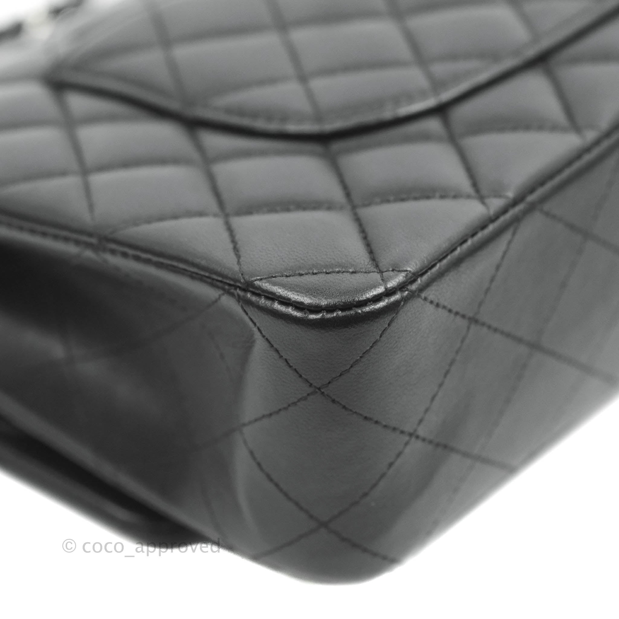 Chanel Medium Classic Double Flap Bag Silver Metallic Lambskin