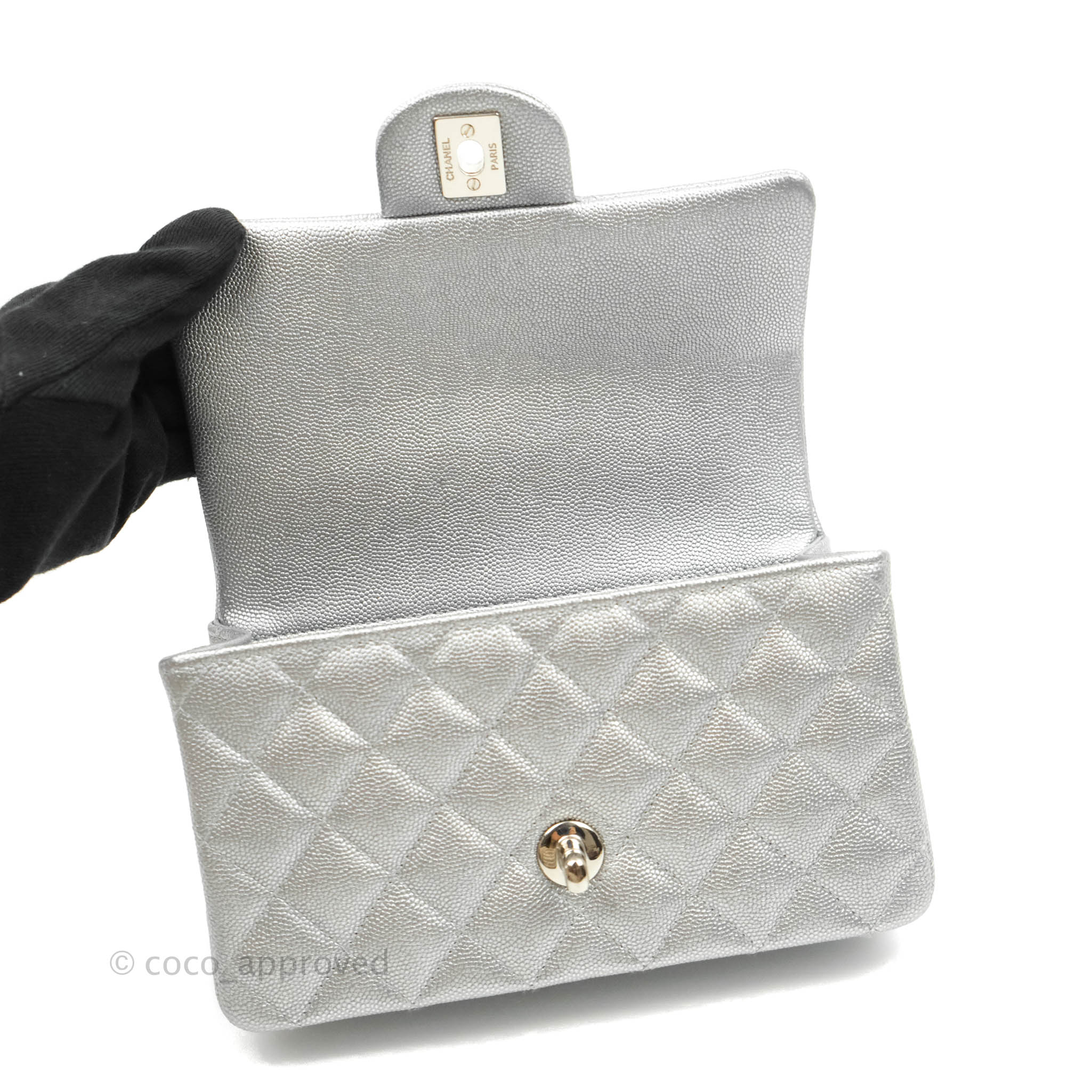 FWRD Renew Chanel V Stitch Chain Shoulder Bag in Silver  FWRD