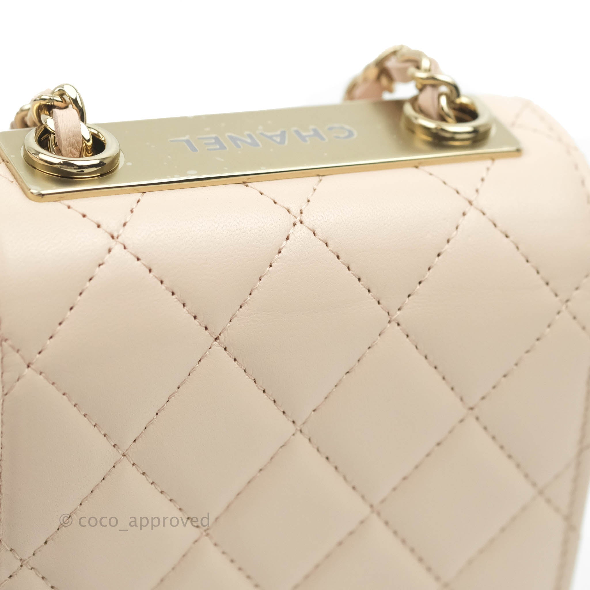 Chanel Mini Quilted Trendy CC Clutch With Chain Rose Clair Pink Lambsk –  Coco Approved Studio