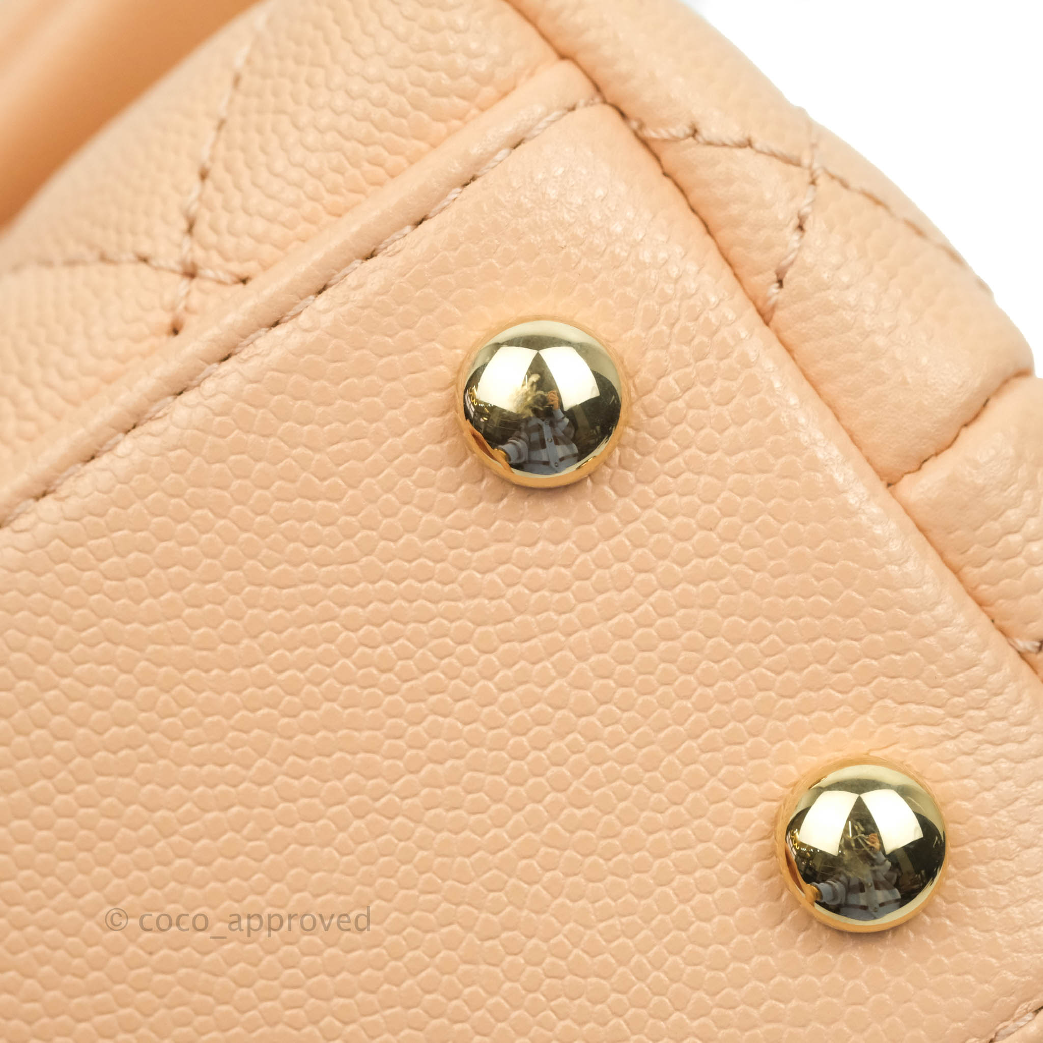 Chanel Small Coco Handle Quilted Beige Caviar Aged Gold Hardware – Coco  Approved Studio