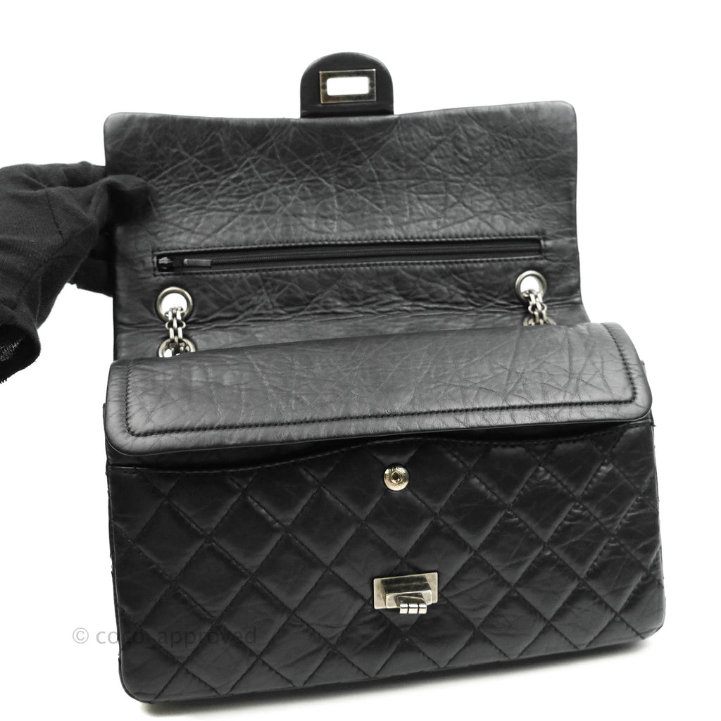 Chanel Quilted Reissue 226 Flap Black Aged Calfskin Ruthenium Hardware