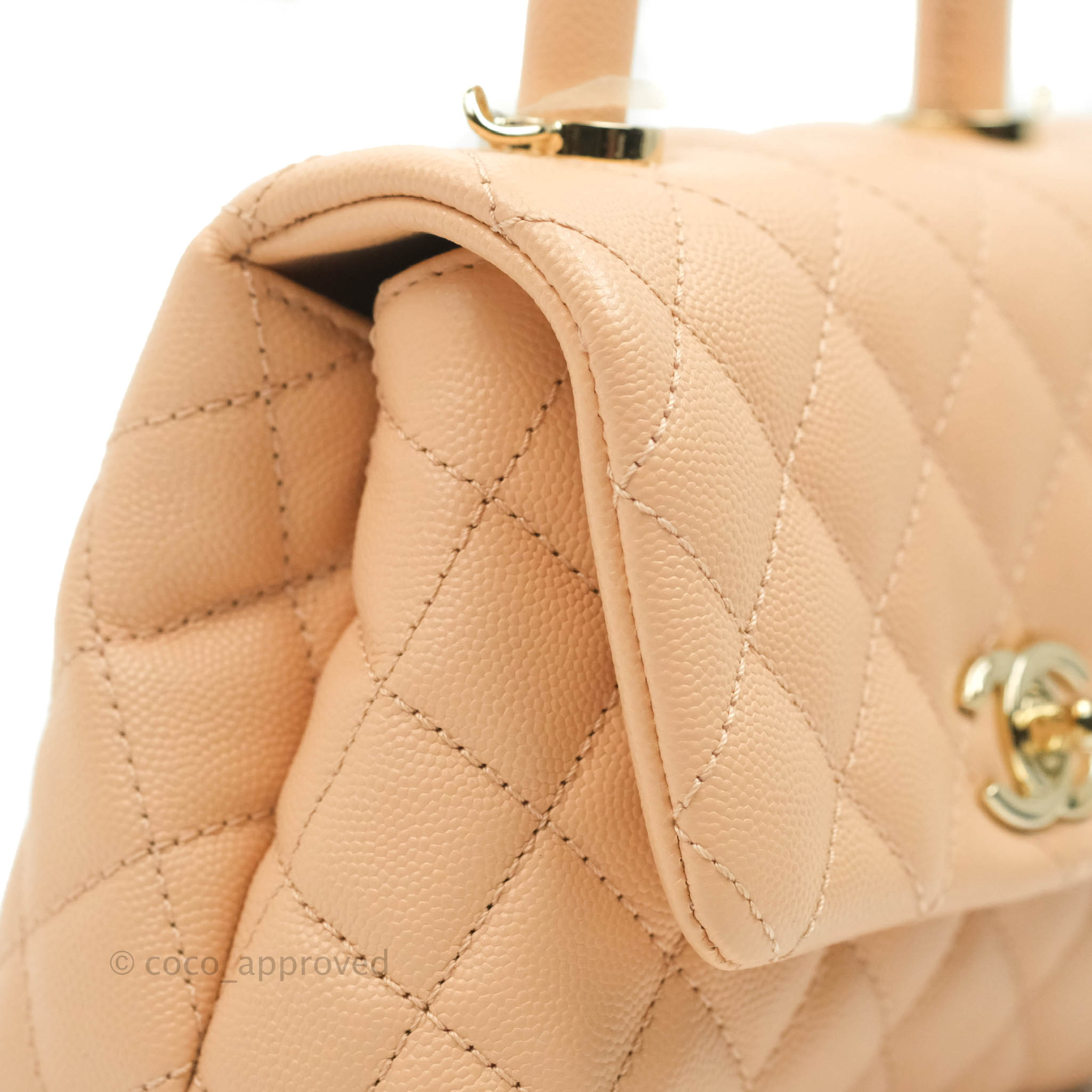 Chanel Extra Mini Coco Handle Quilted Beige Pink Caviar Gold Hardware – Coco  Approved Studio