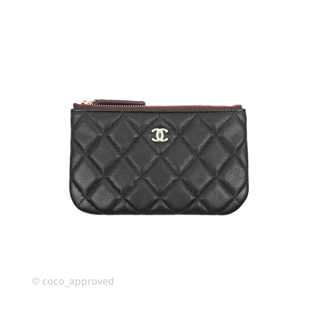 Chanel Quilted Mini O Case Black Caviar Gold Hardware
