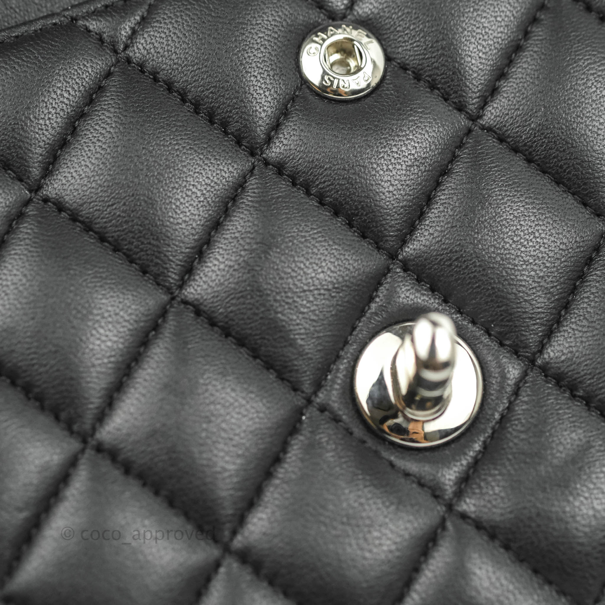 Black Chanel Medium Classic Lambskin Double Flap Bag – Designer Revival
