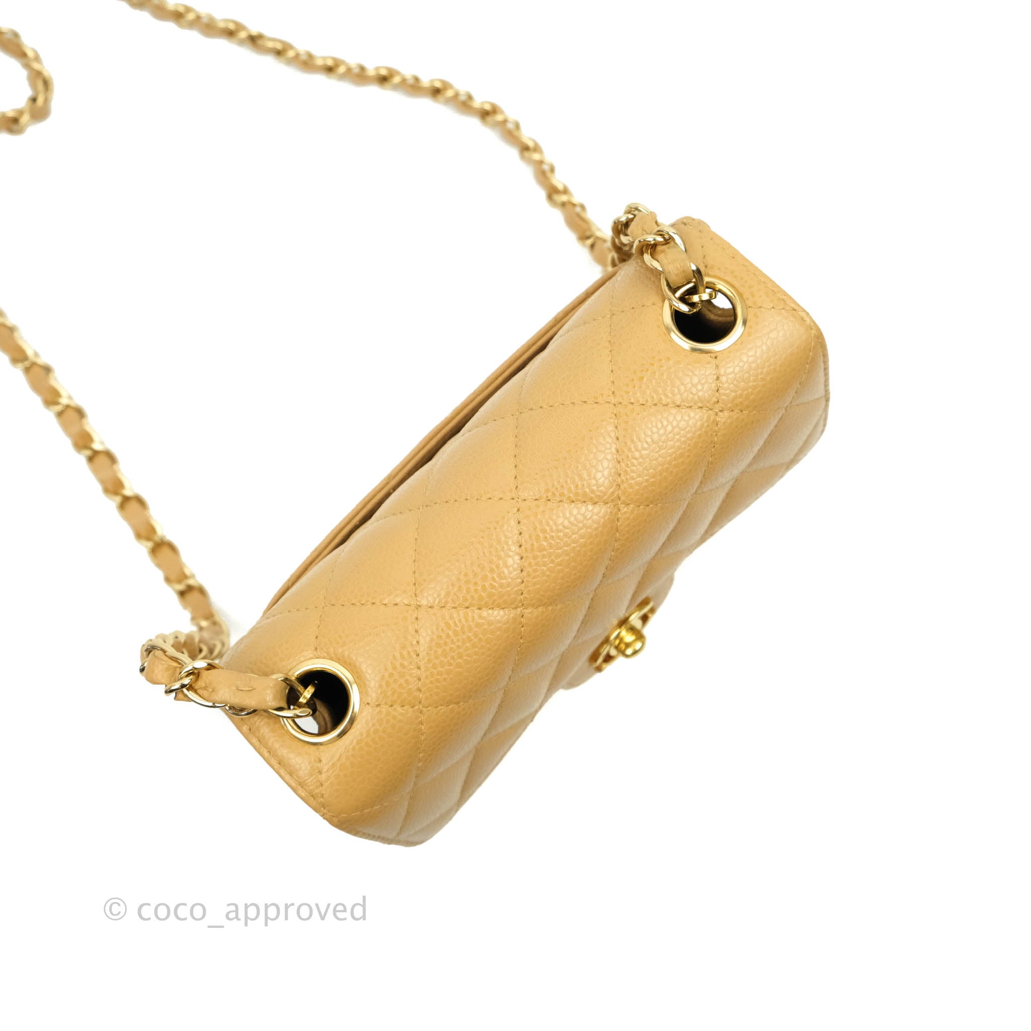 Chanel Quilted Mini O Case Dark Beige Caviar Gold Hardware – Coco