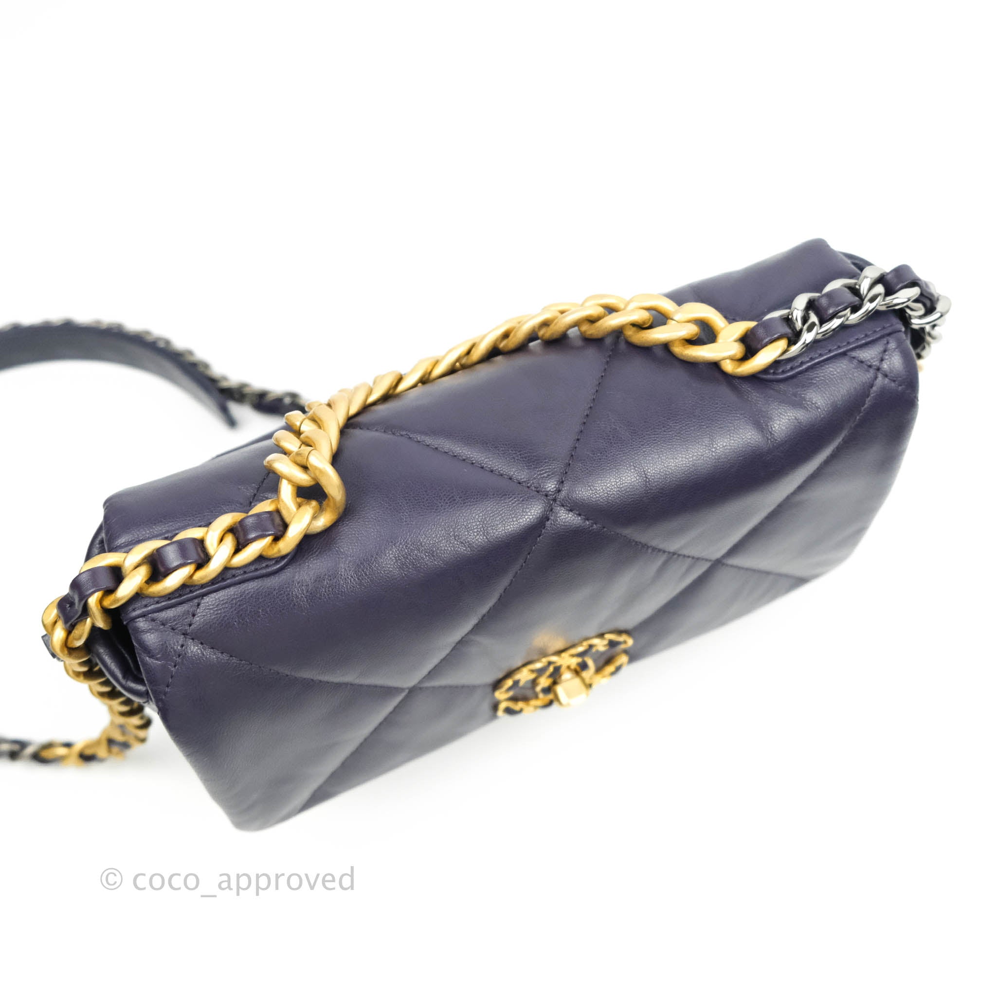 Chanel 19 Small Dark Purple Mixed Hardware – Coco Approved Studio