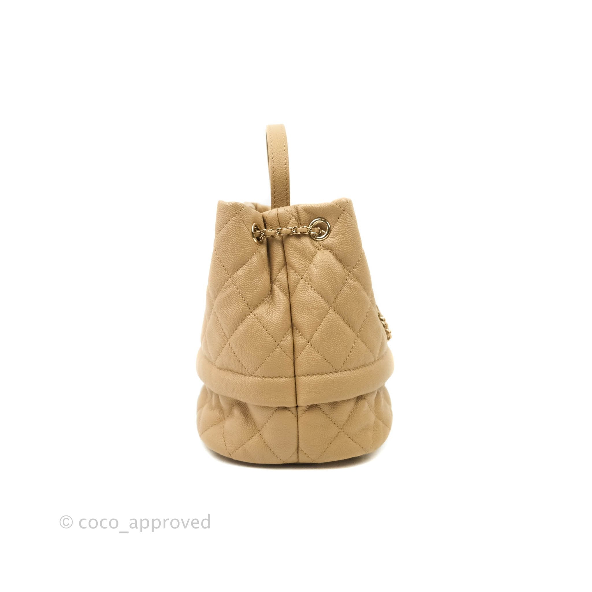 chanel quilted bucket bag