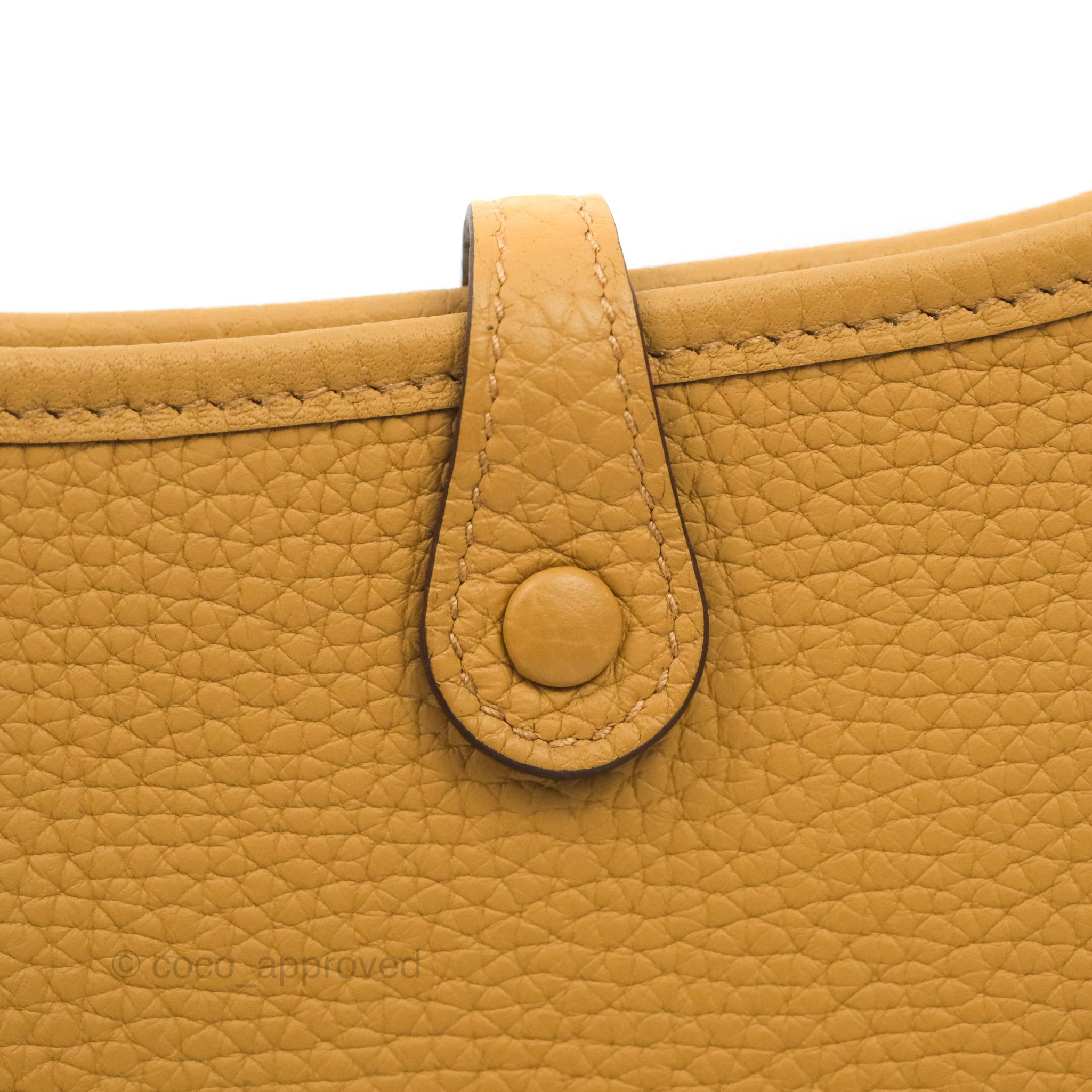 Hermès Mini Evelyne 16 Leather Bag Clemence Gold GHW – The Luxury