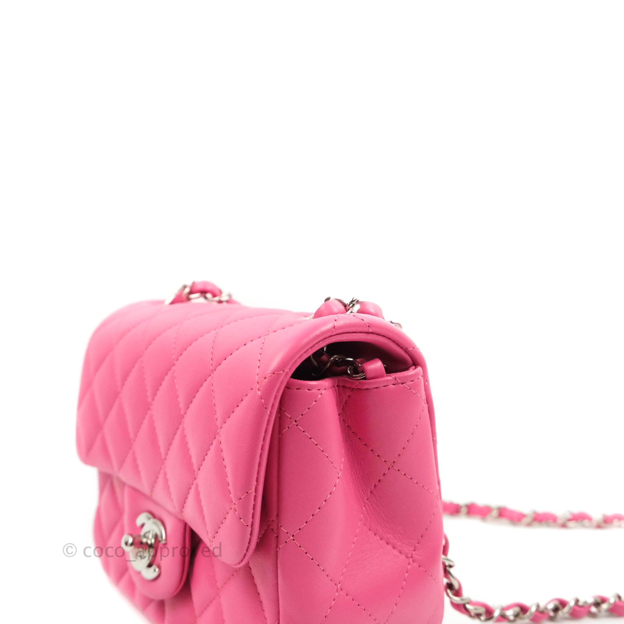 CHANEL Caviar Quilted Mini Square Flap Pink 64852