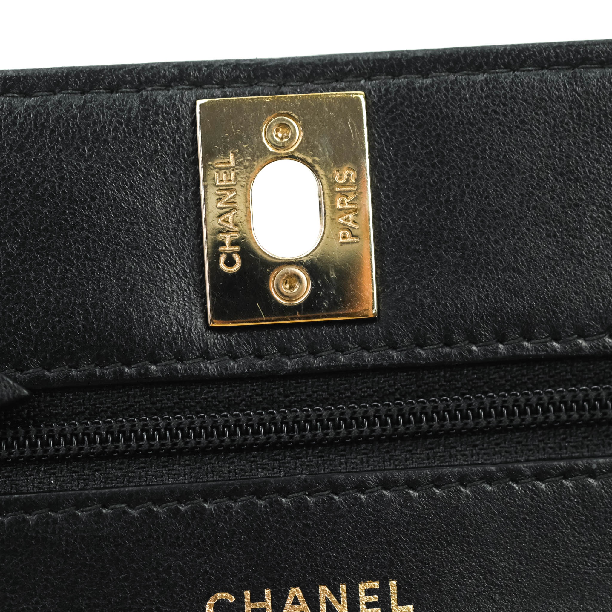 Chanel Trendy CC WOC Wallet on Chain Chevron Black Lambskin Gold