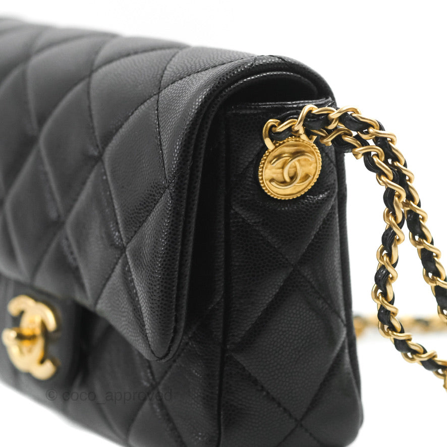 Chanel Vintage Medium Classic Flap, Black Caviar with Gold Plated