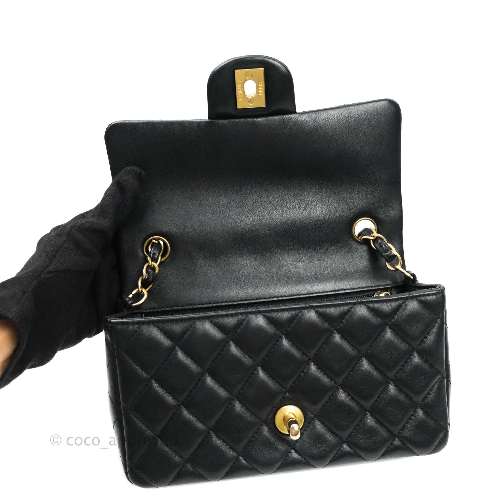 Chanel Black Quilted Lambskin Full Flap Mini Q6BBVC1IK9022