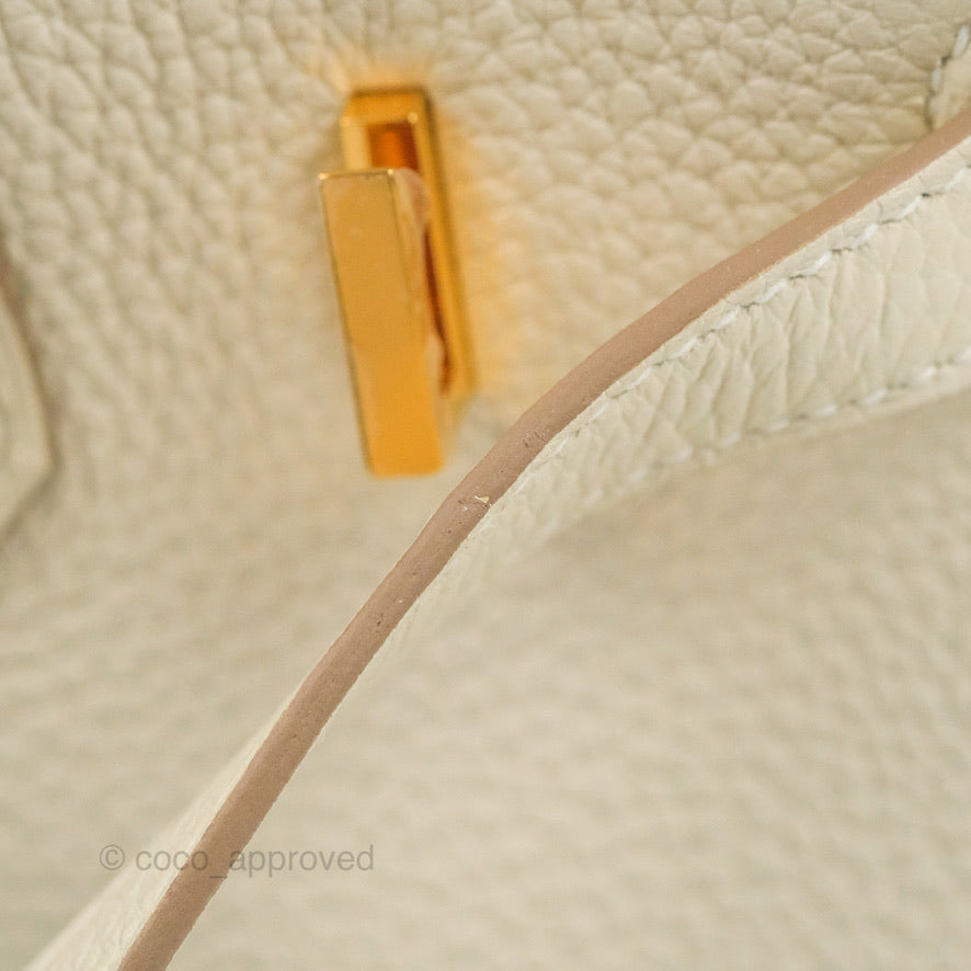 Hermès Birkin 25 Craie Togo With Rose Gold Hardware - AG Concierge