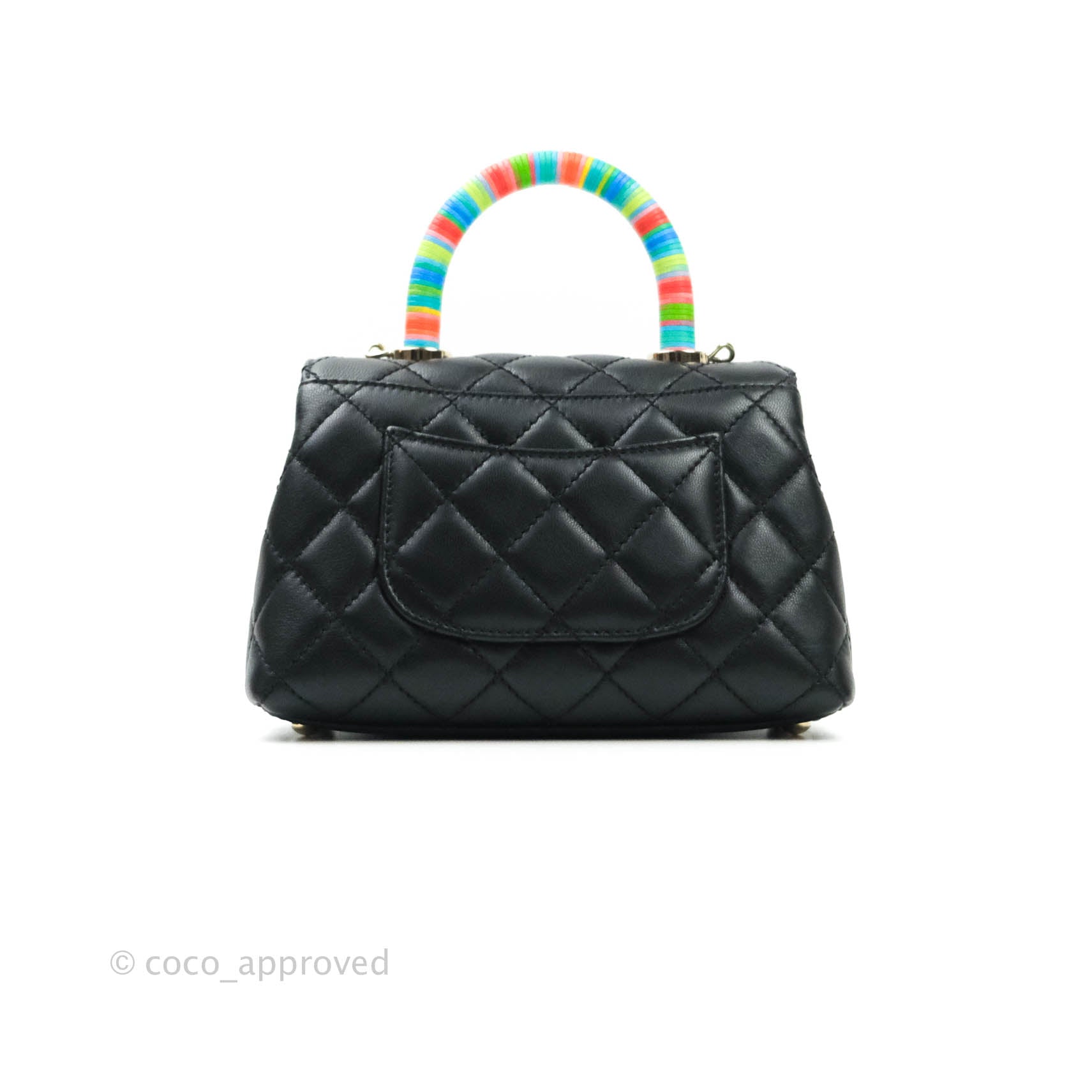 CHANEL Caviar Quilted Extra Mini Coco Handle Flap Black 621369
