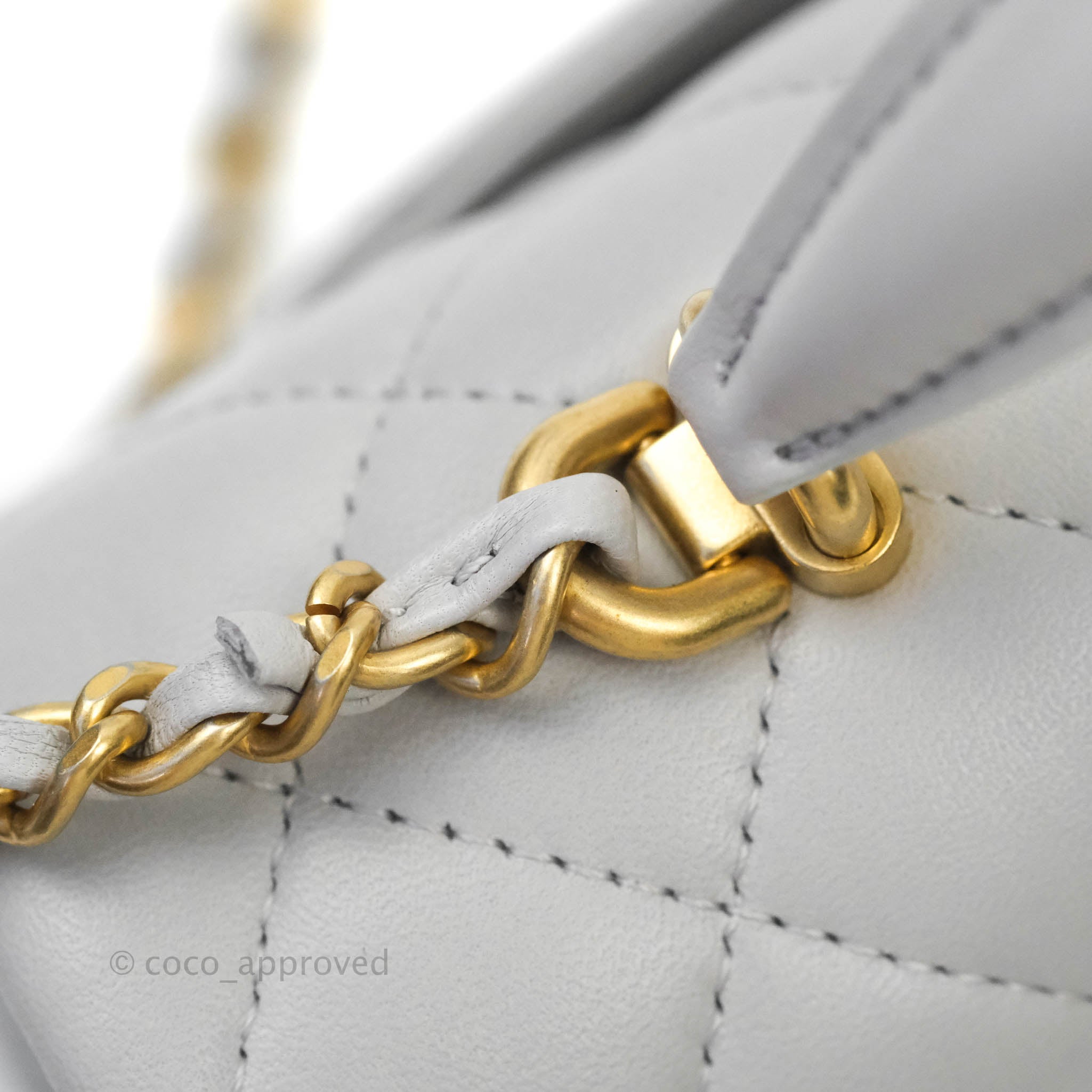 Chanel Grey Mini Rectangular Flap Lambskin with Champagne Gold Hardwar