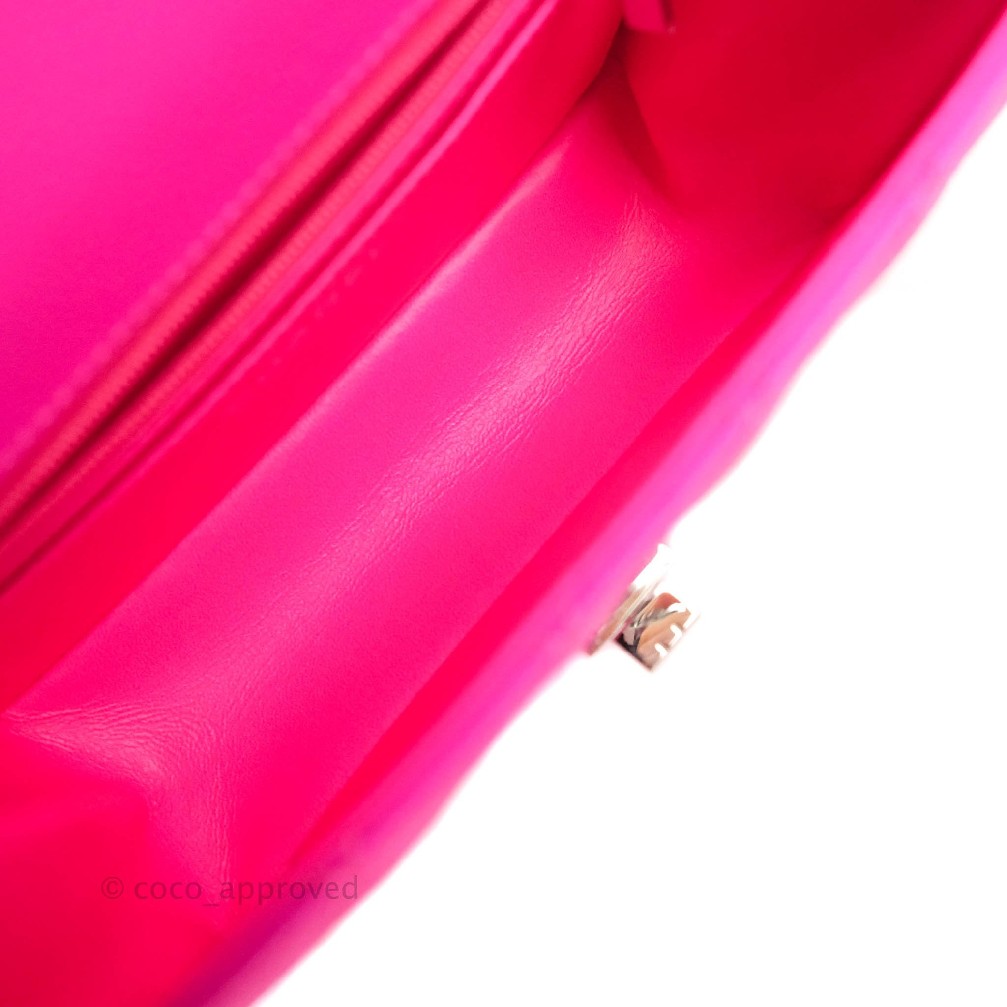 Chanel Mini Reissue 224 Fuchsia Neon Pink Goatskin Silver