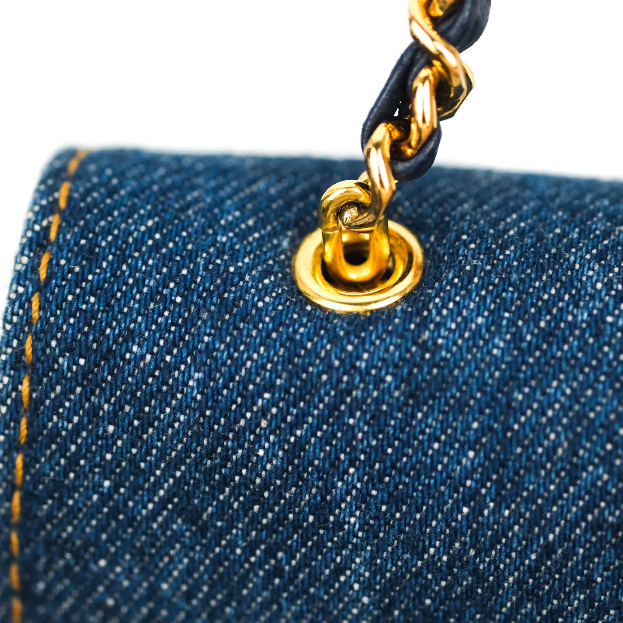 Chanel Vintage Denim Wallet On Chain WOC Gold Hardware – Coco Approved  Studio