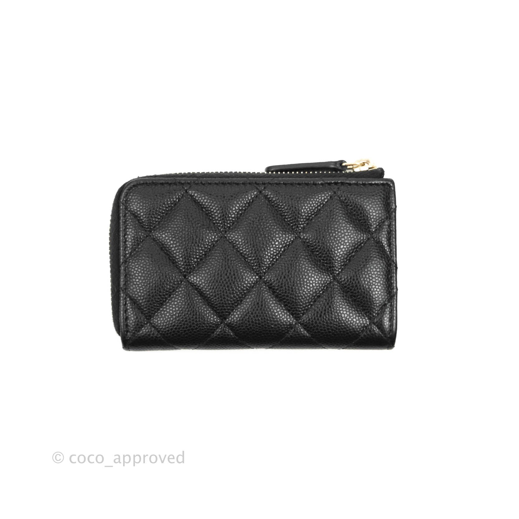 CHANEL Lambskin Quilted 4 Key Holder Black 1287279